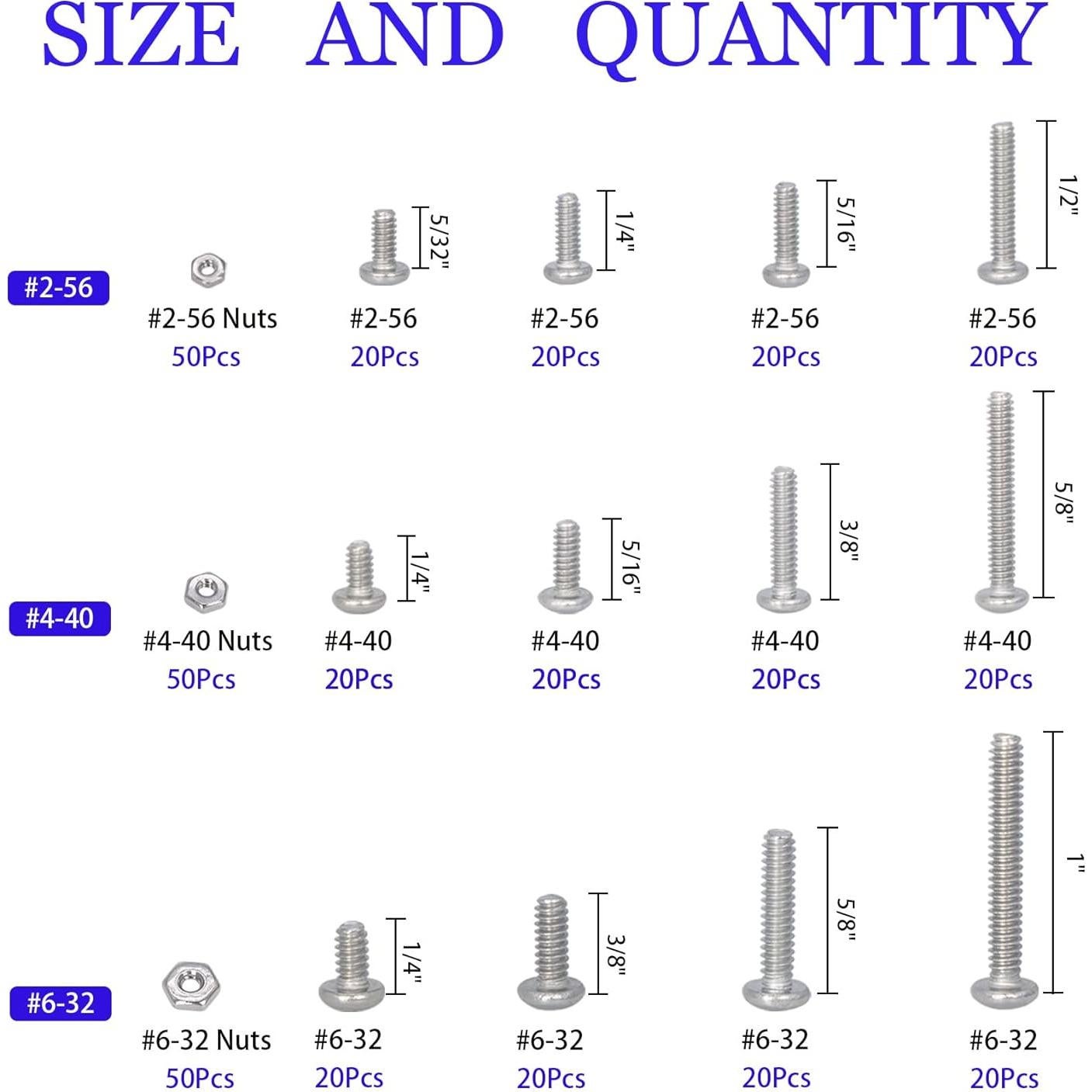 Kit de Tornillos de Máquina Acero Inoxidable 304 390Pcs