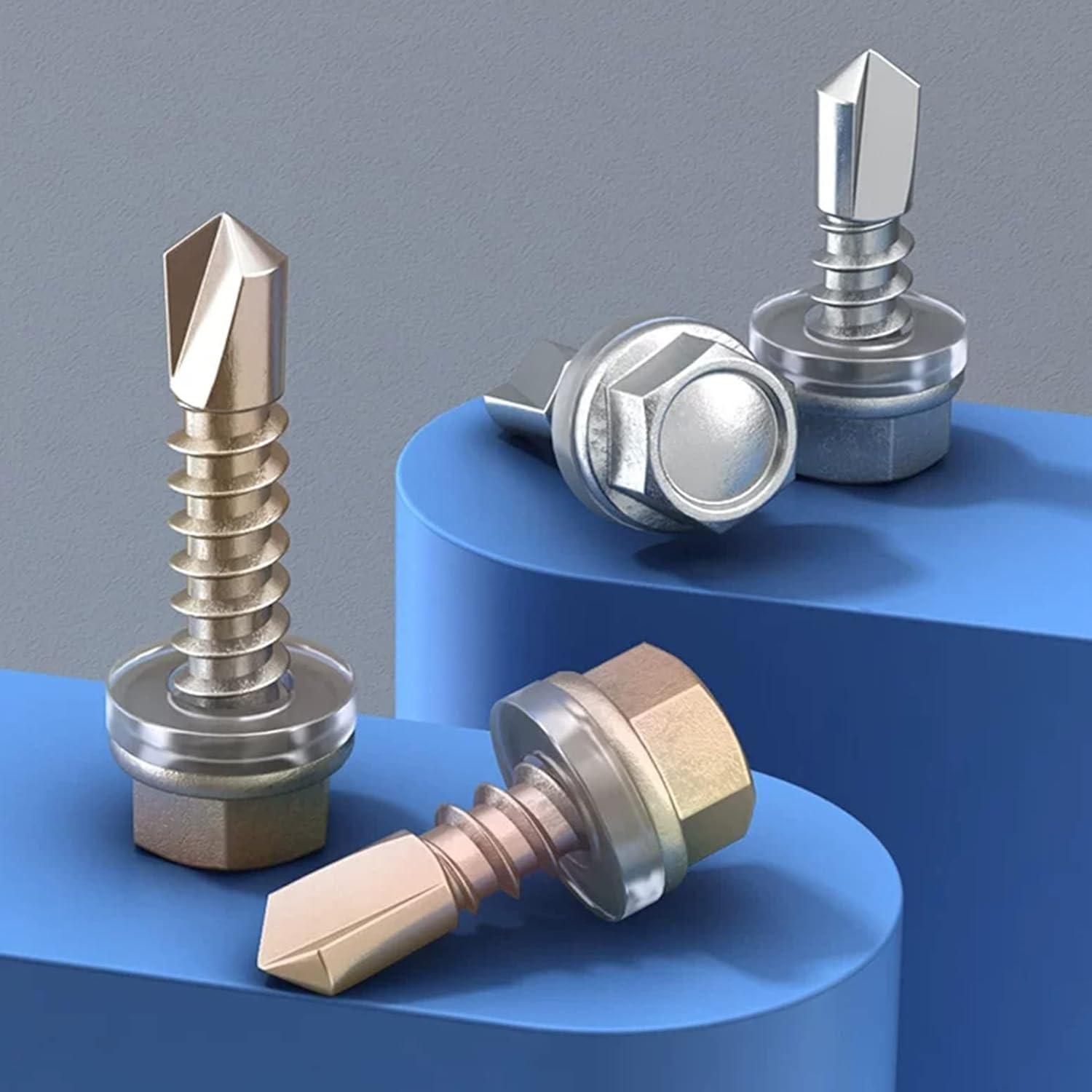 250 Tornillos Autoperforantes Hexagonales LERNOU Acero Inoxidable