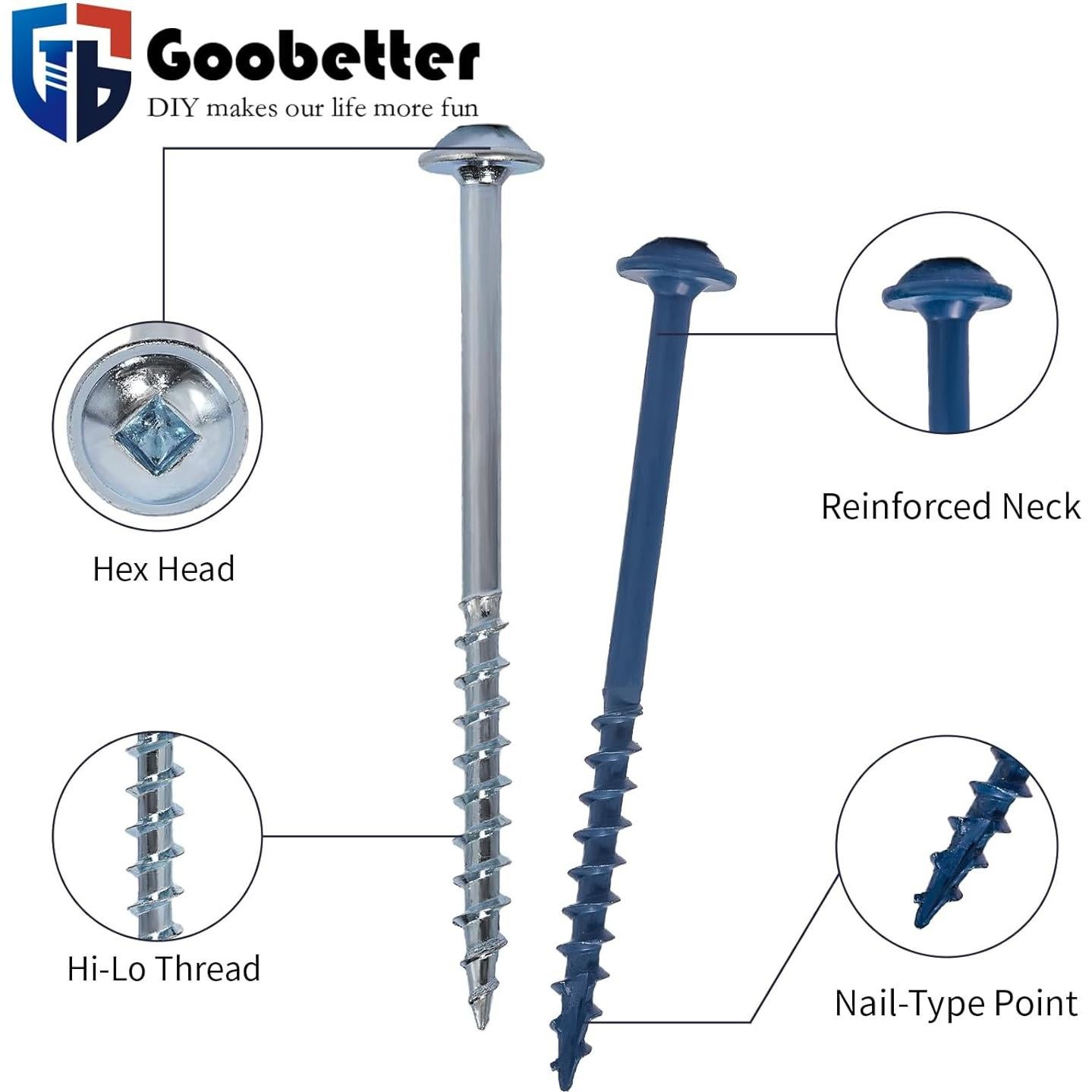 Kit de Tornillos Autoperforantes GOOBETTER 680 pcs #8 Acero
