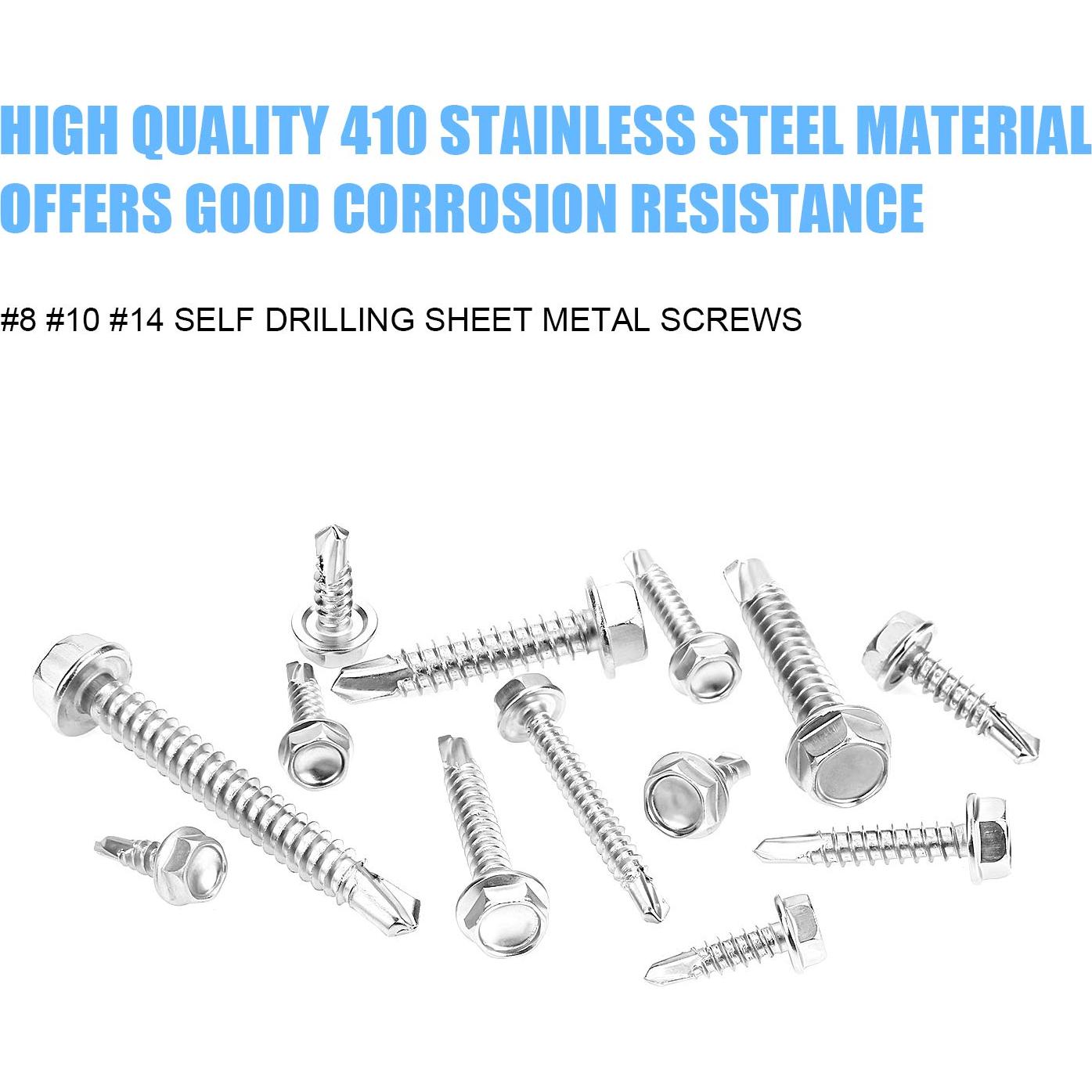 Tornillos de Acero Inoxidable 410 DYWISHKEY 320 Piezas Autoperforantes