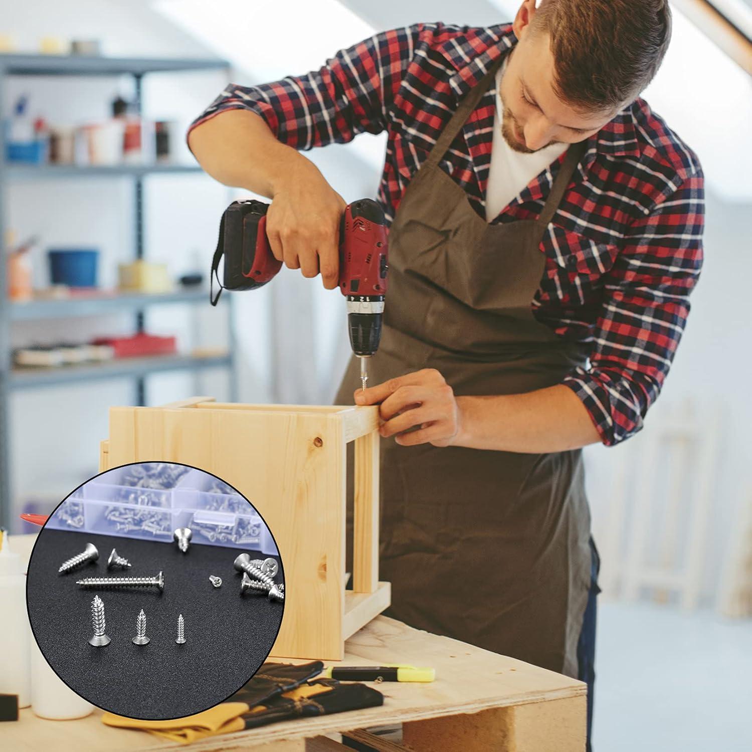 Kit de Tornillos Autoperforantes para Madera Qiwuhai 595 Piezas