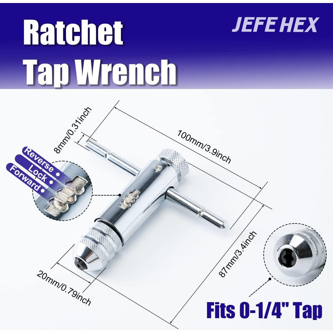 Juego de Brocas y Machos 18pcs JEFE HEX HSS con Llave