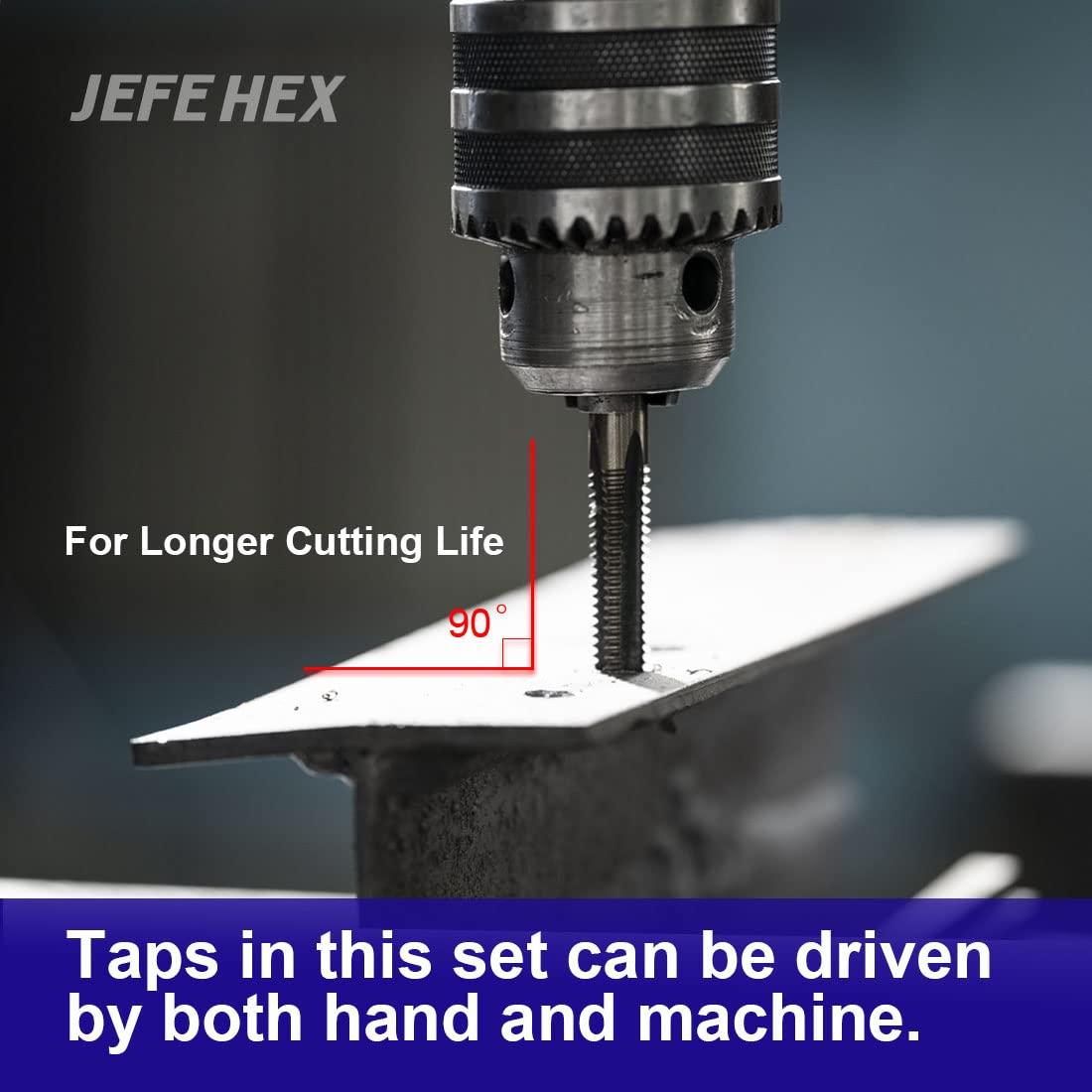 Juego de Brocas y Machos 18pcs JEFE HEX HSS con Llave