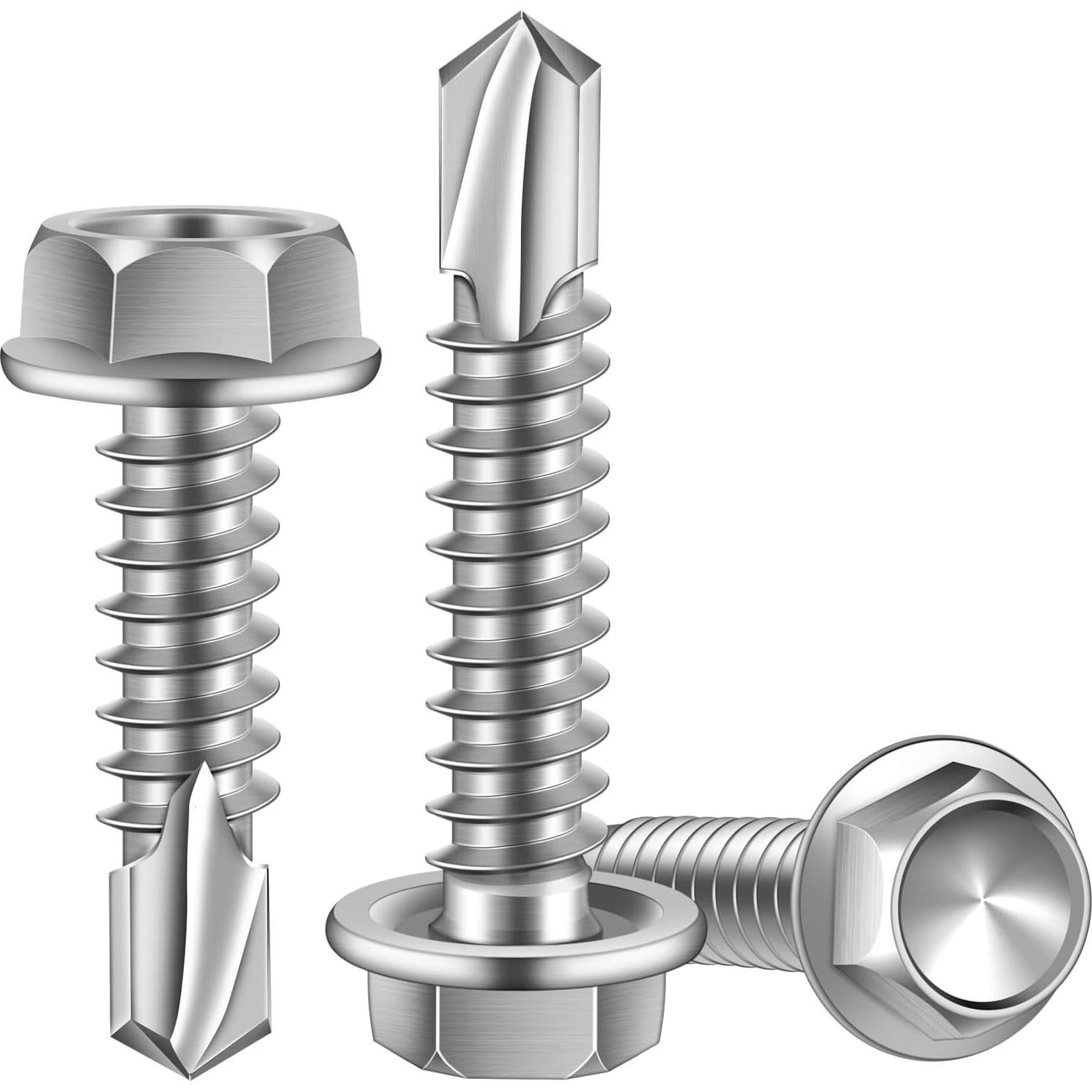 Tornillos Autoperforantes MewuDecor #12 x 2.54 cm Acero Inoxidable 100 PCS