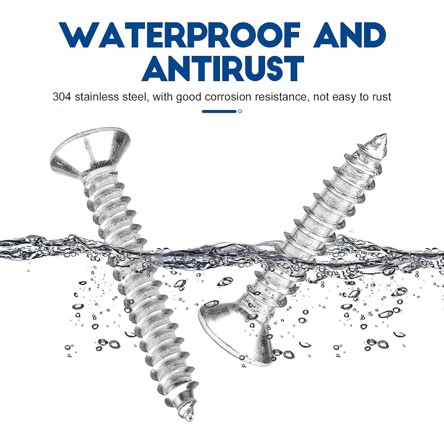 Kit de Tornillos Autorroscantes NINDEJIN M3.5 Acero Inox 242 Pcs