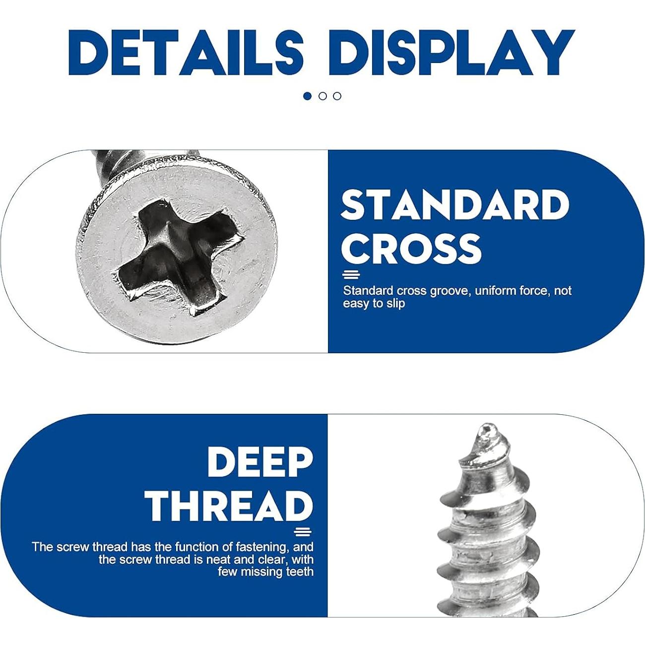 Kit de Tornillos Autorroscantes NINDEJIN M3.5 Acero Inox 242 Pcs