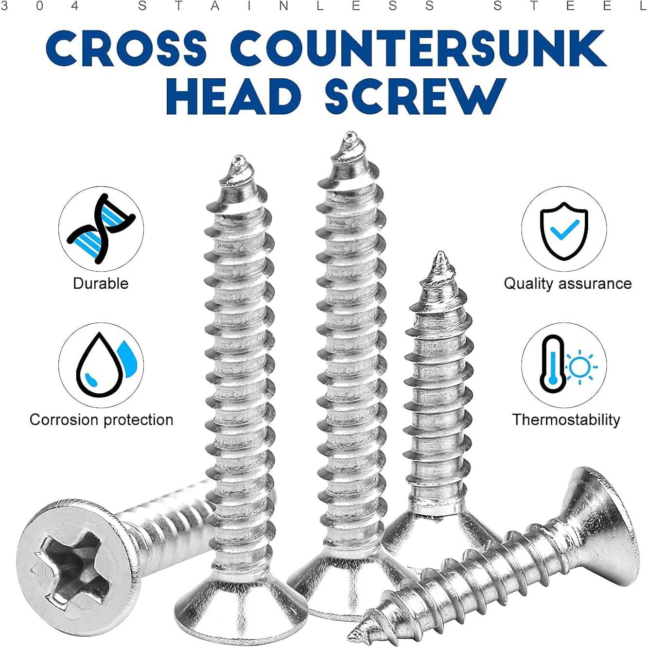 Kit de Tornillos Autorroscantes NINDEJIN M3.5 Acero Inox 242 Pcs