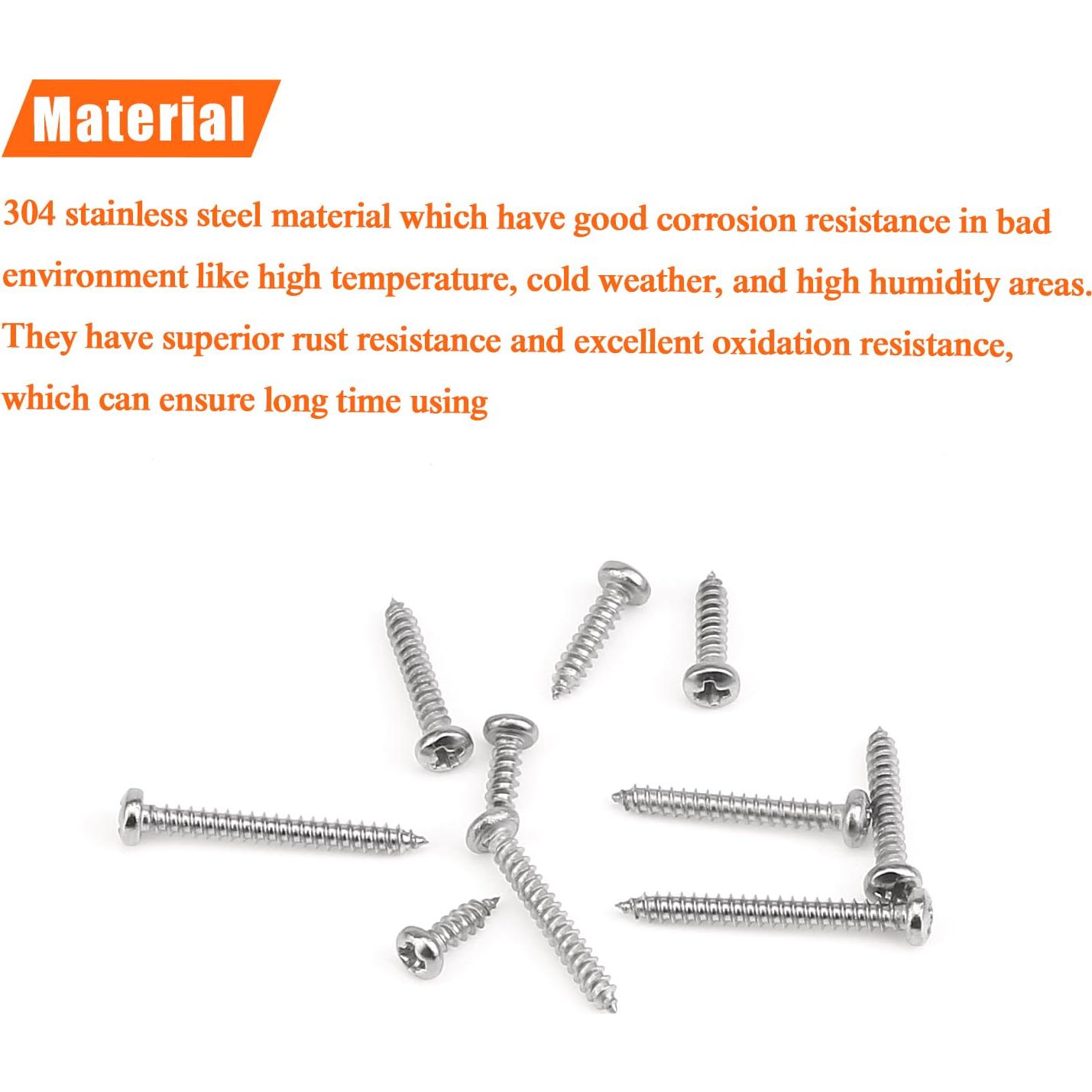 Juego de Tornillos de Madera HELIFOUNER 250 Piezas Acero Inoxidable