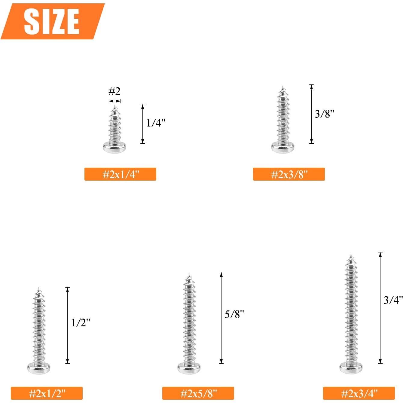 Juego de Tornillos de Madera HELIFOUNER 250 Piezas Acero Inoxidable