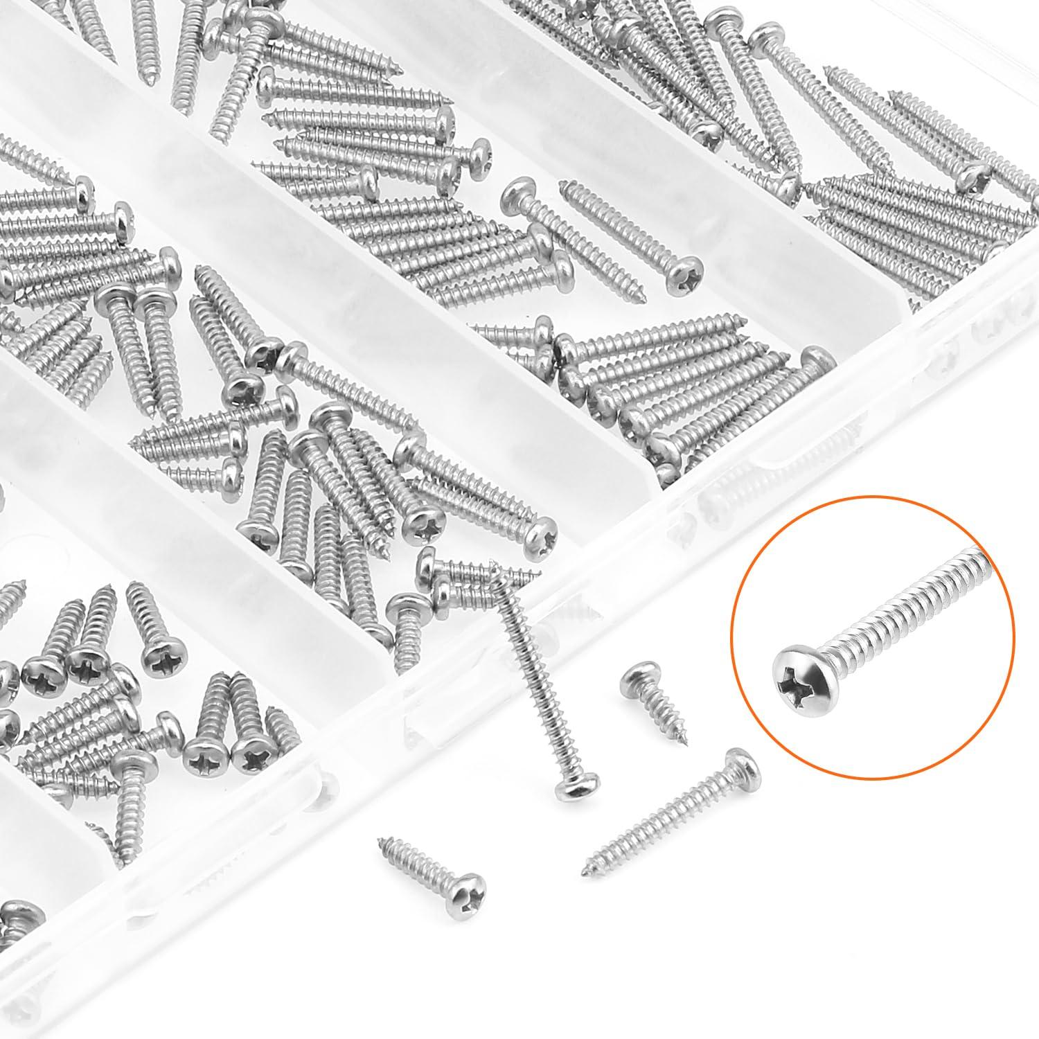 Juego de Tornillos de Madera HELIFOUNER 250 Piezas Acero Inoxidable