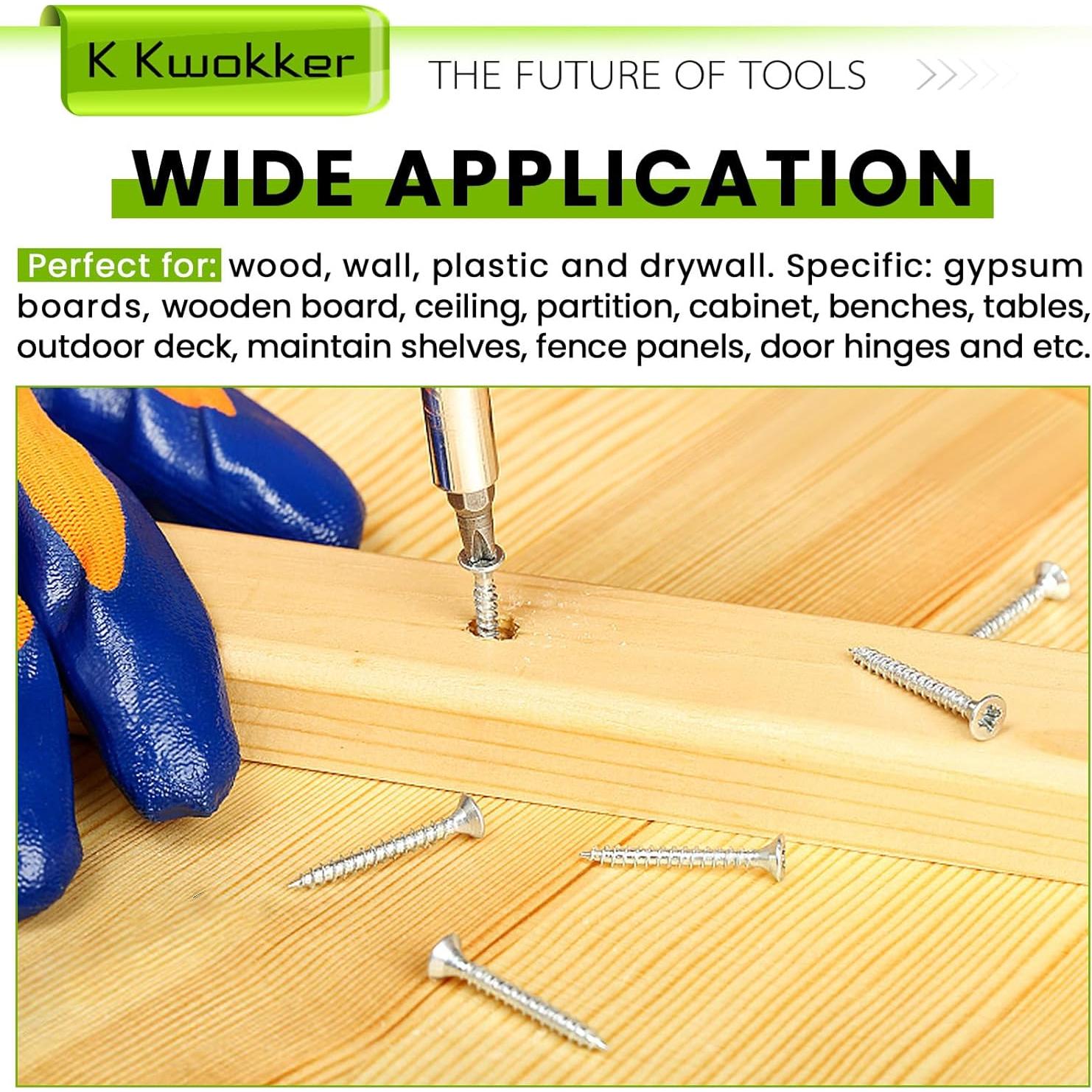 Kit de Tornillos Autoperforantes K Kwokker 540 Pcs Acero Inoxidable