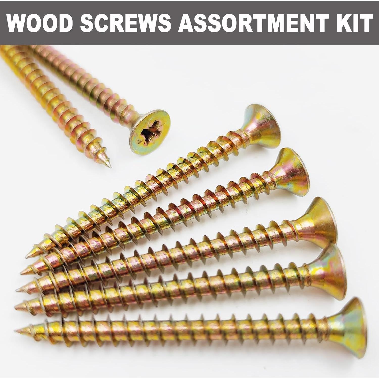 Tornillos de Madera Autoperforantes HoJianele #10 100pcs 6.35cm