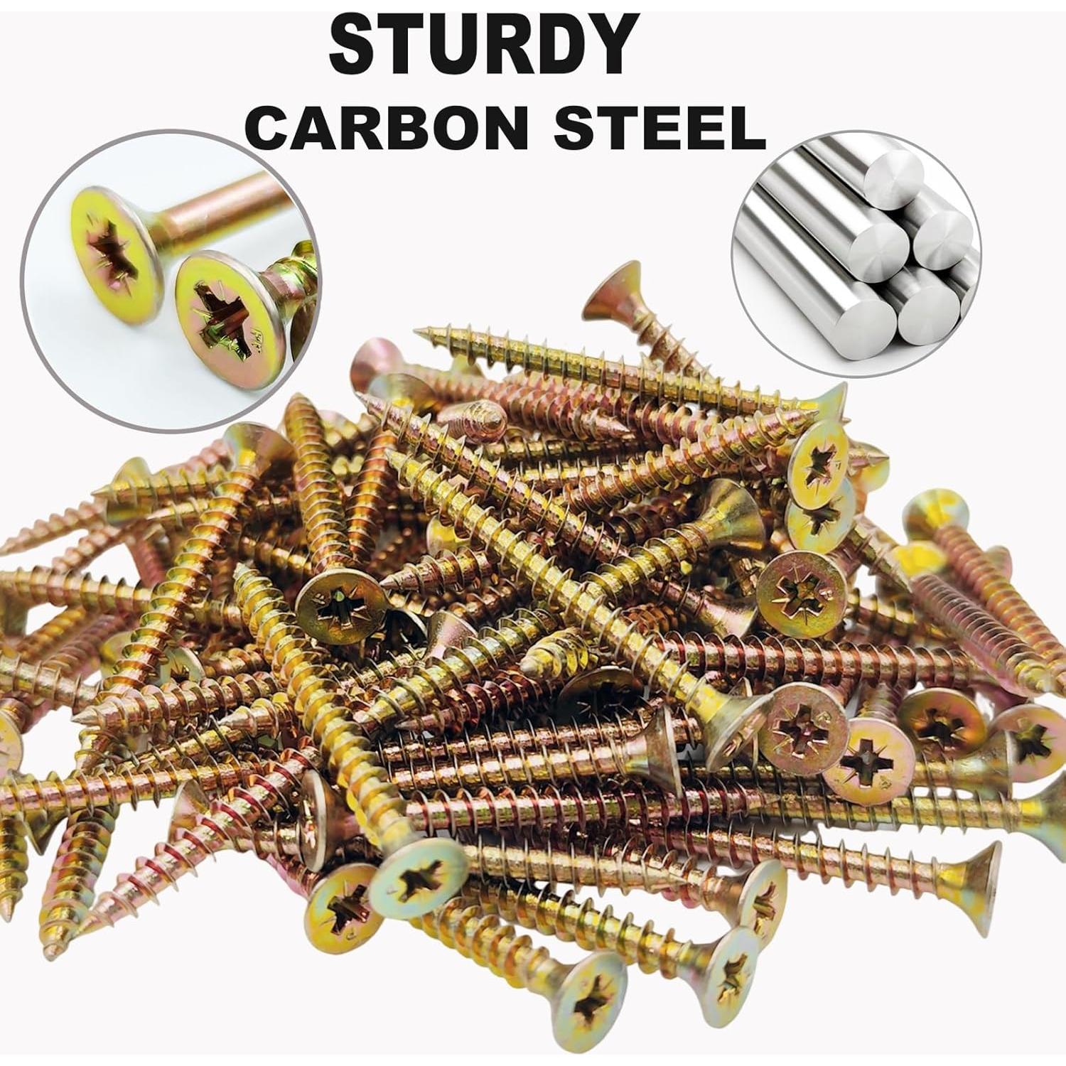 Tornillos de Madera Autoperforantes HoJianele #10 100pcs 6.35cm