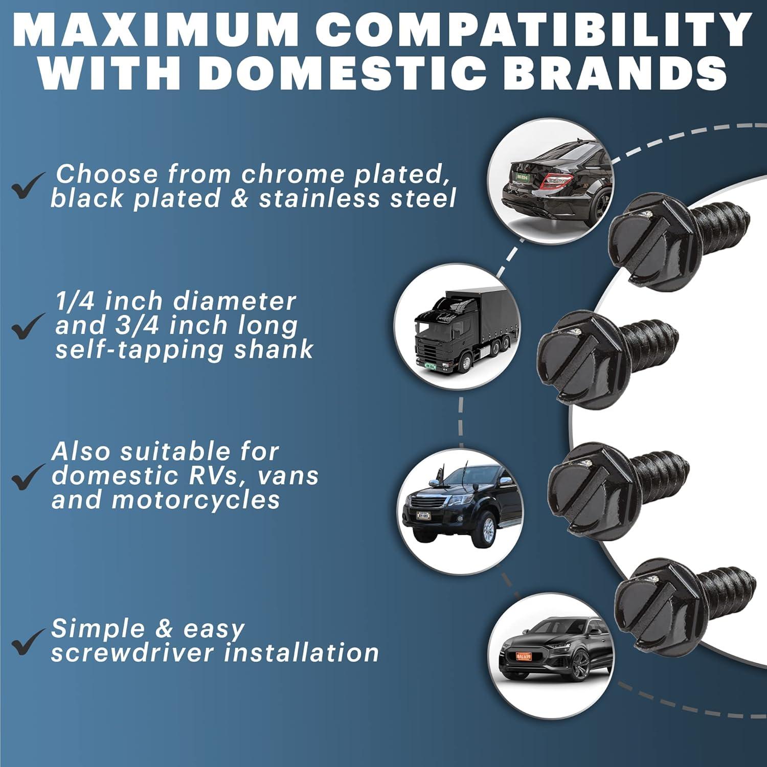 Kit de Tornillos para Placas de Licencia OttoSpeed - 8 Piezas Negros