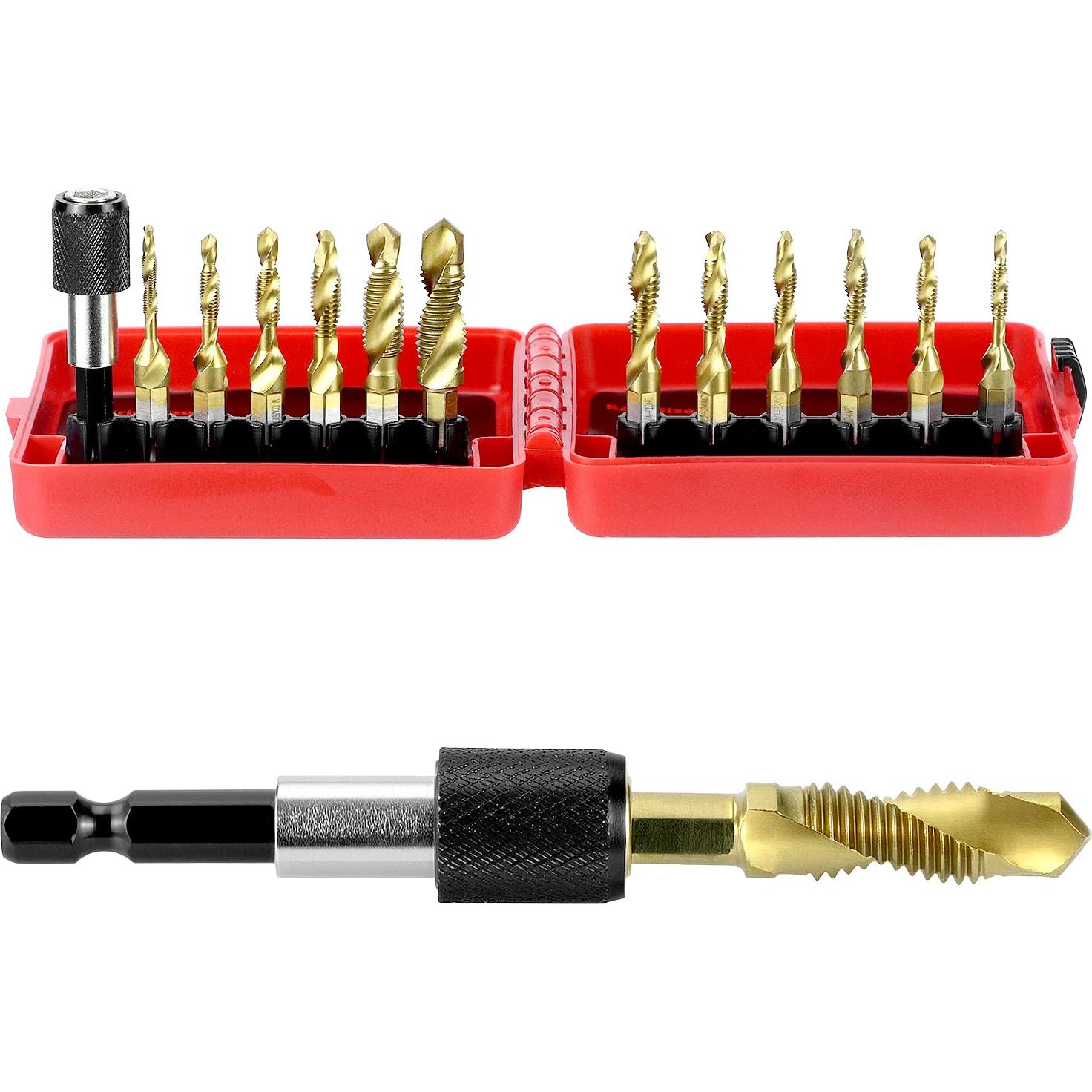 Juego de Brocas HSS QWORK 13 Piezas Métricas y SAE