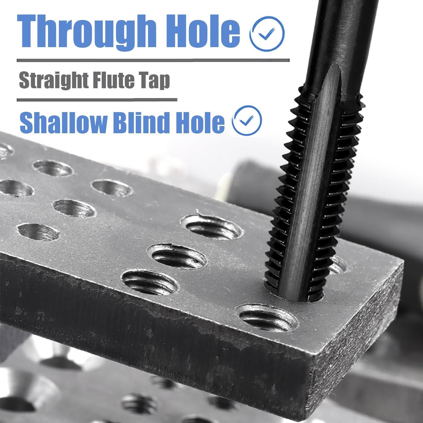 Juego de Machos de Rosca HSS Mesee 14 Piezas SAE 6-32NC a 1/2-13NC