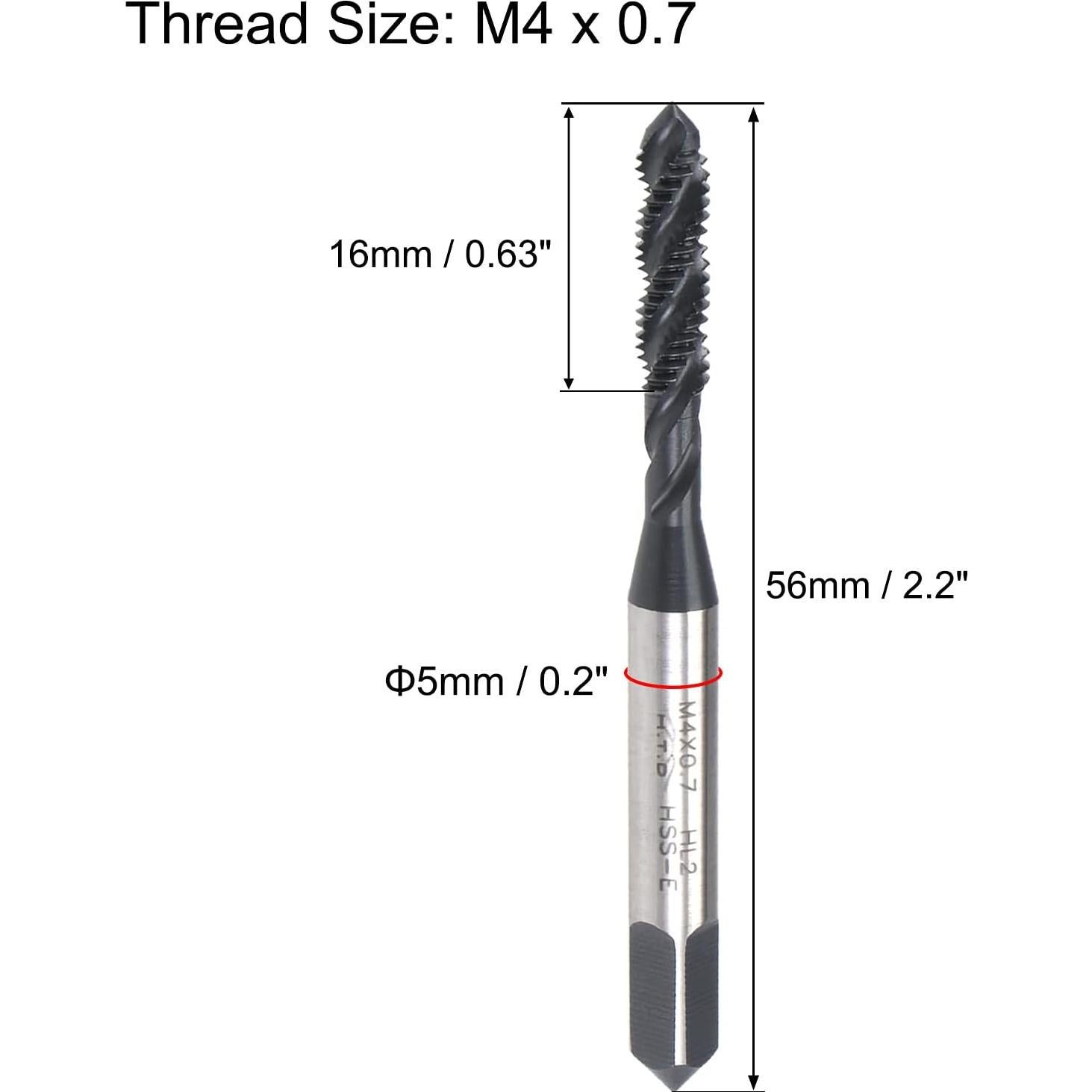 Broca de Rosca M4 x 0.7 HSS uxcell - 2 Piezas