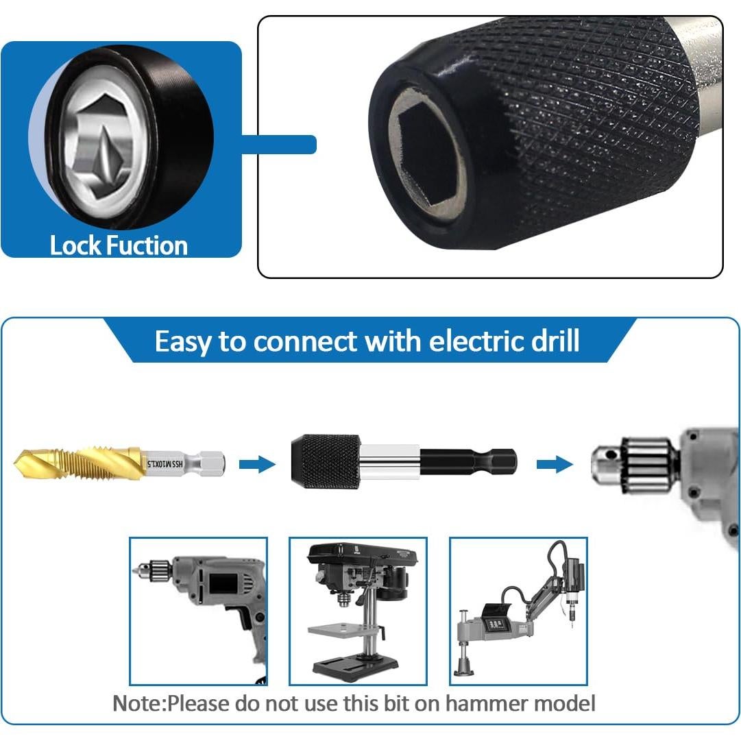 Juego de Brocas y Machos HSS 13pcs BeQell con Titanio