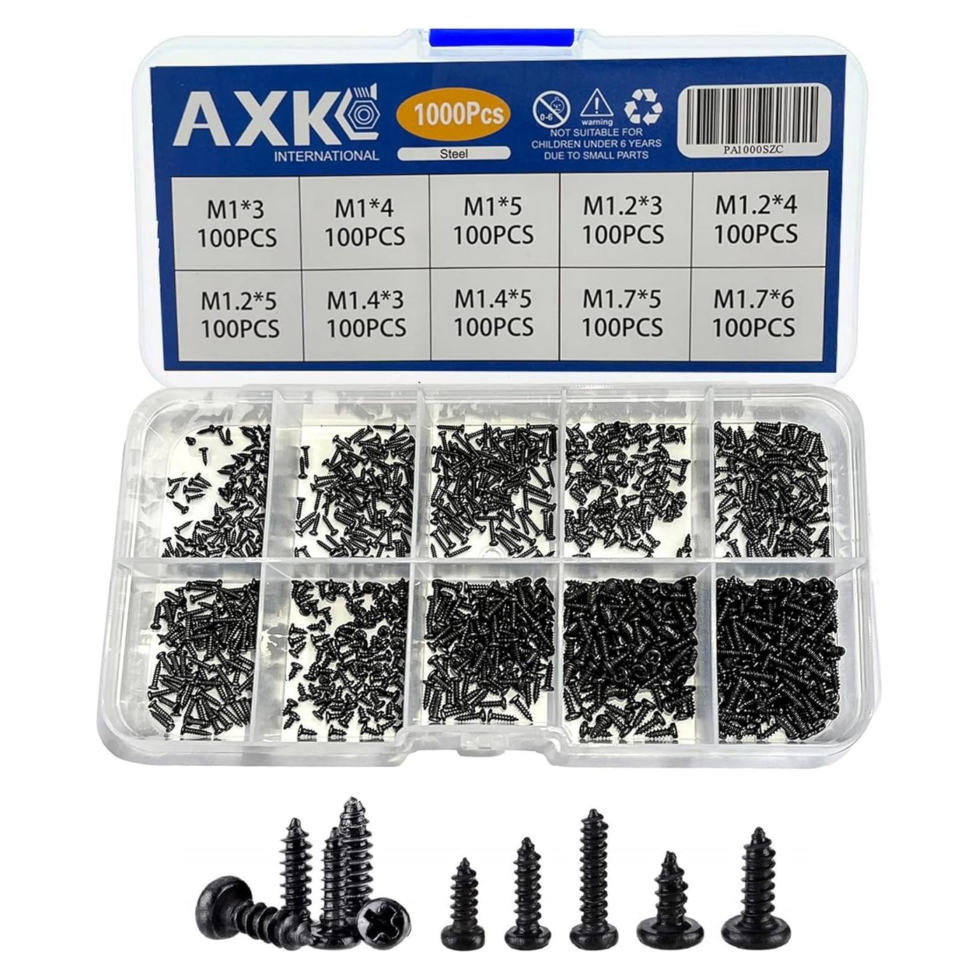 Kit de 1000 Tornillos Autoperforantes AXK M1/M1.2/M1.4/M1.7