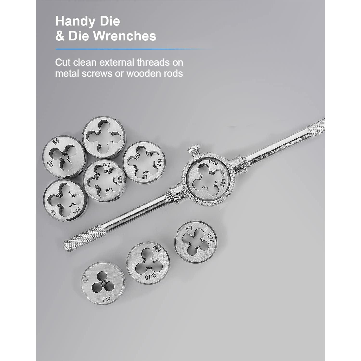 Juego de 110 PCS Machos y Matrices Métricos FAHKNS M2-M18