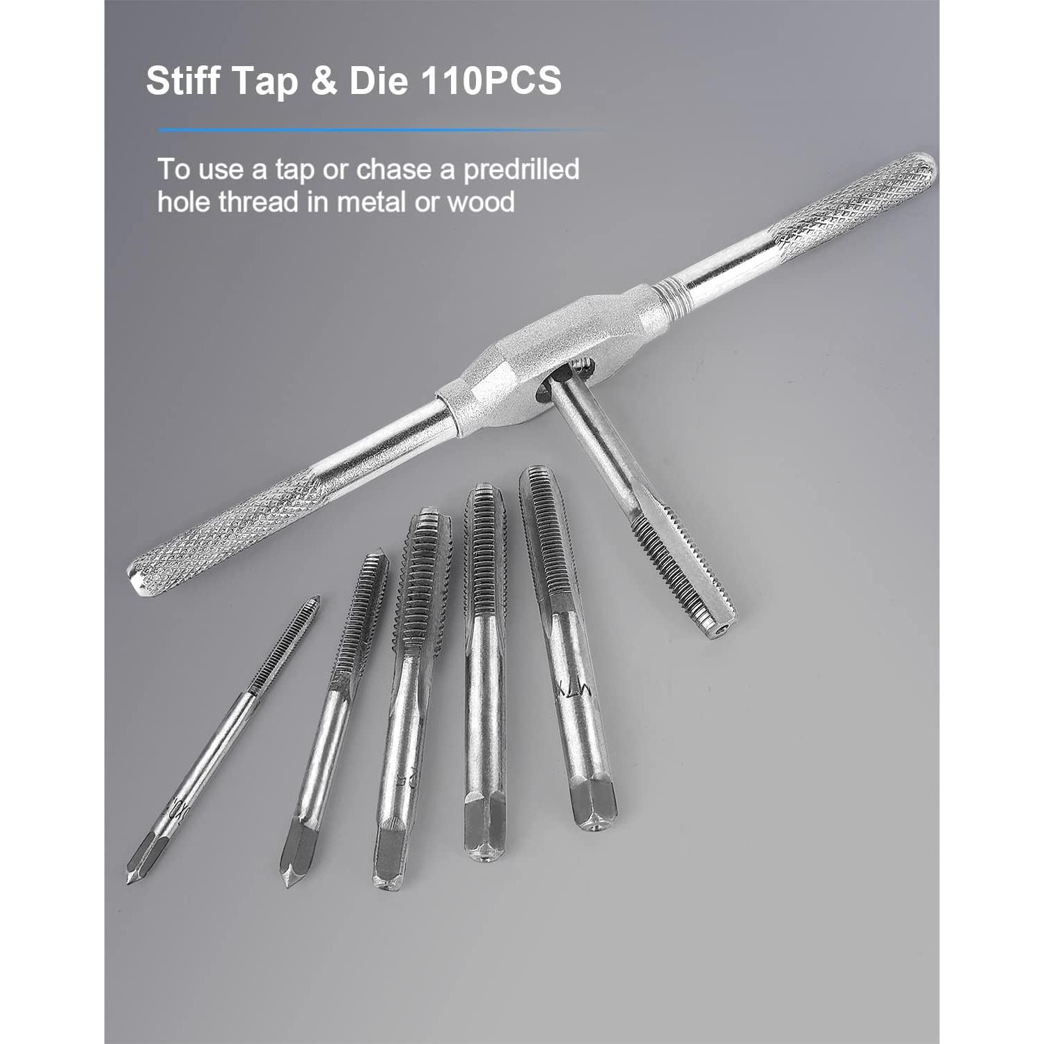 Juego de 110 PCS Machos y Matrices Métricos FAHKNS M2-M18