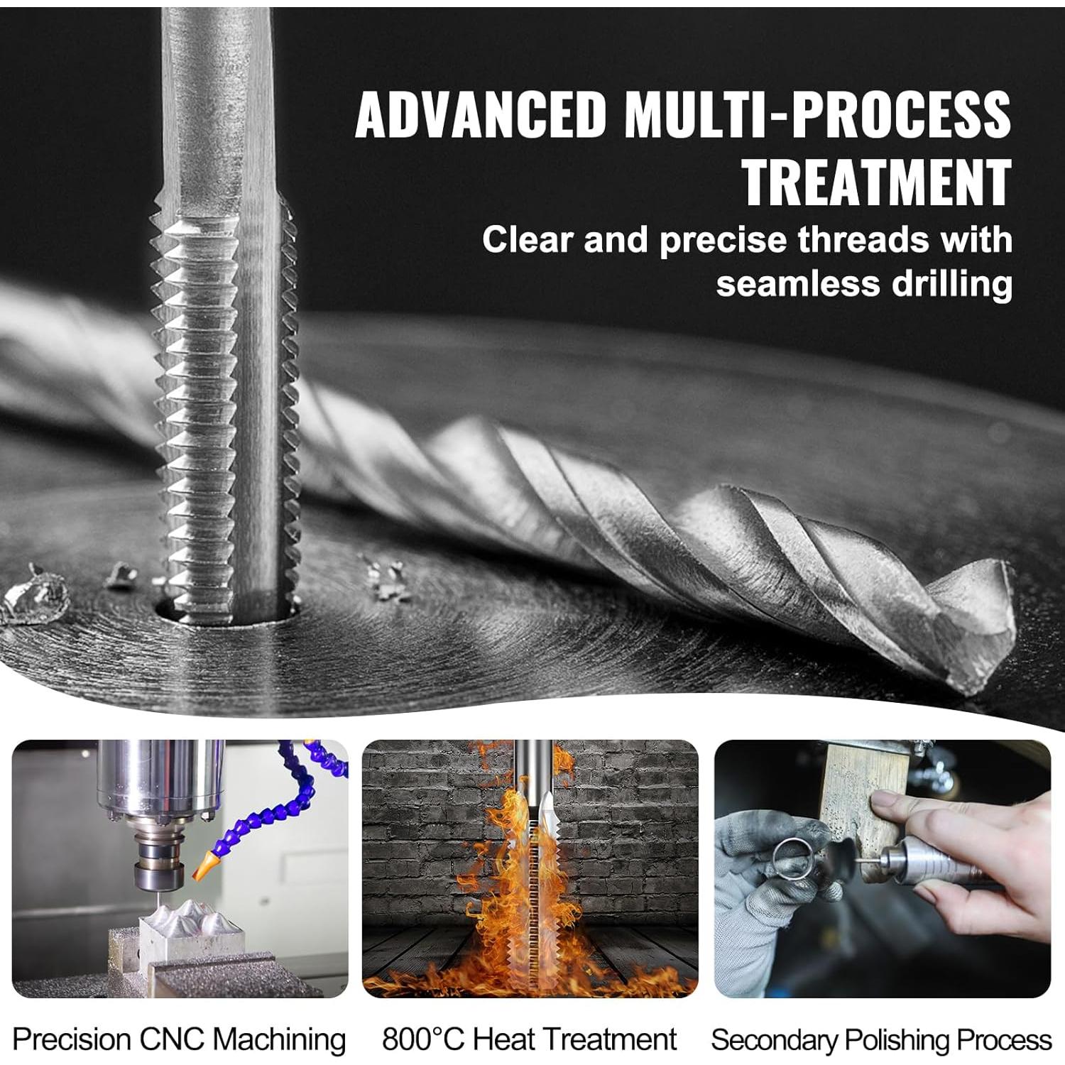 Juego de Machos y Matrices VEVOR 116 Piezas Acero Métrico