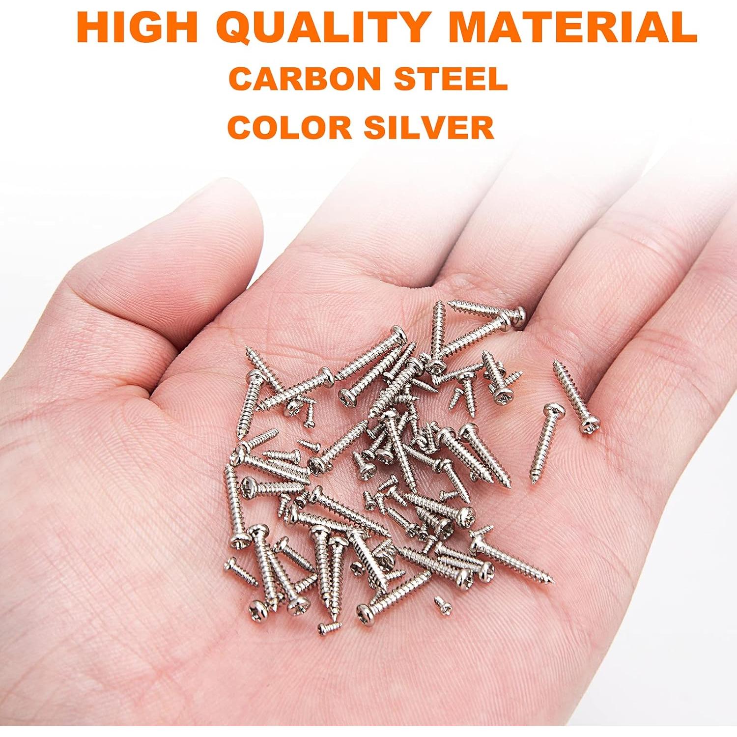 Kit de Tornillos M1.2 a M2 - 1100 Pcs - Acero Niquelado