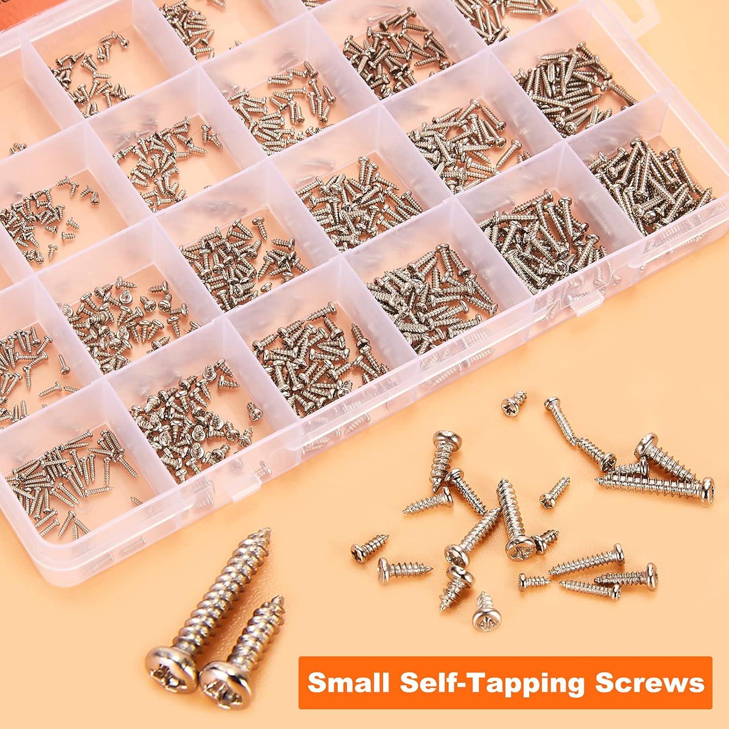 Kit de Tornillos M1.2 a M2 - 1100 Pcs - Acero Niquelado