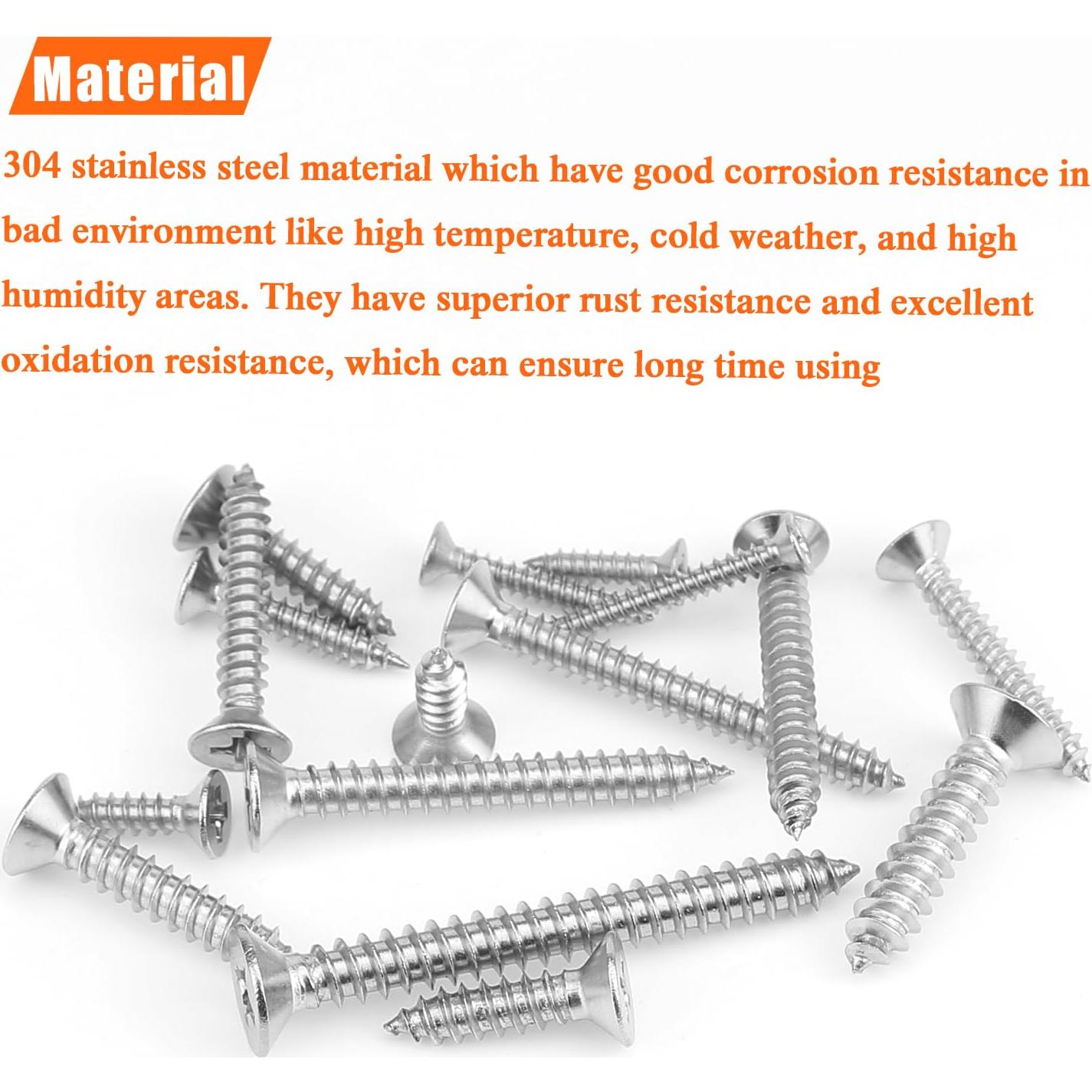 Set de 525 Tornillos de Madera HELIFOUNER Acero Inoxidable