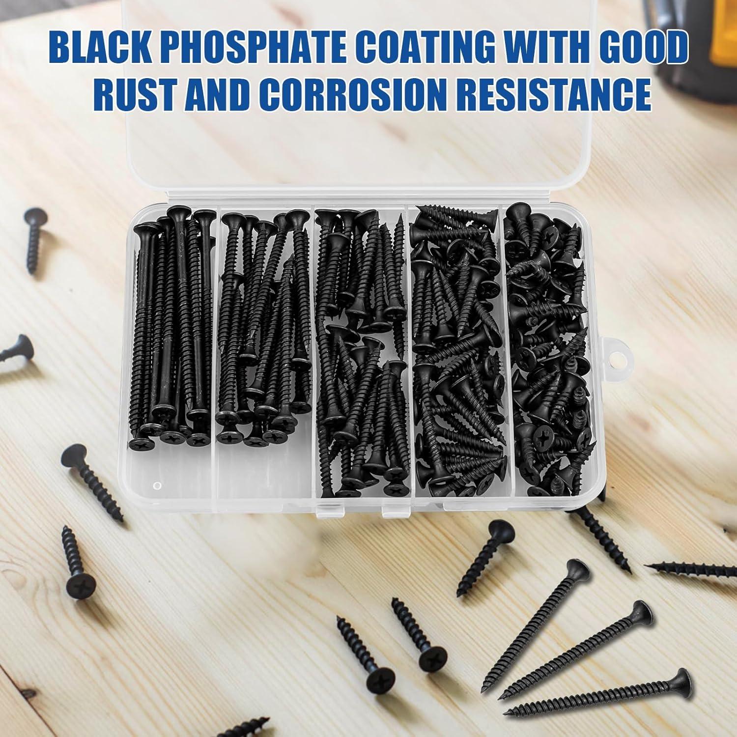 Kit de Tornillos de Madera FVOLREM 168 PCS Acero al Carbono