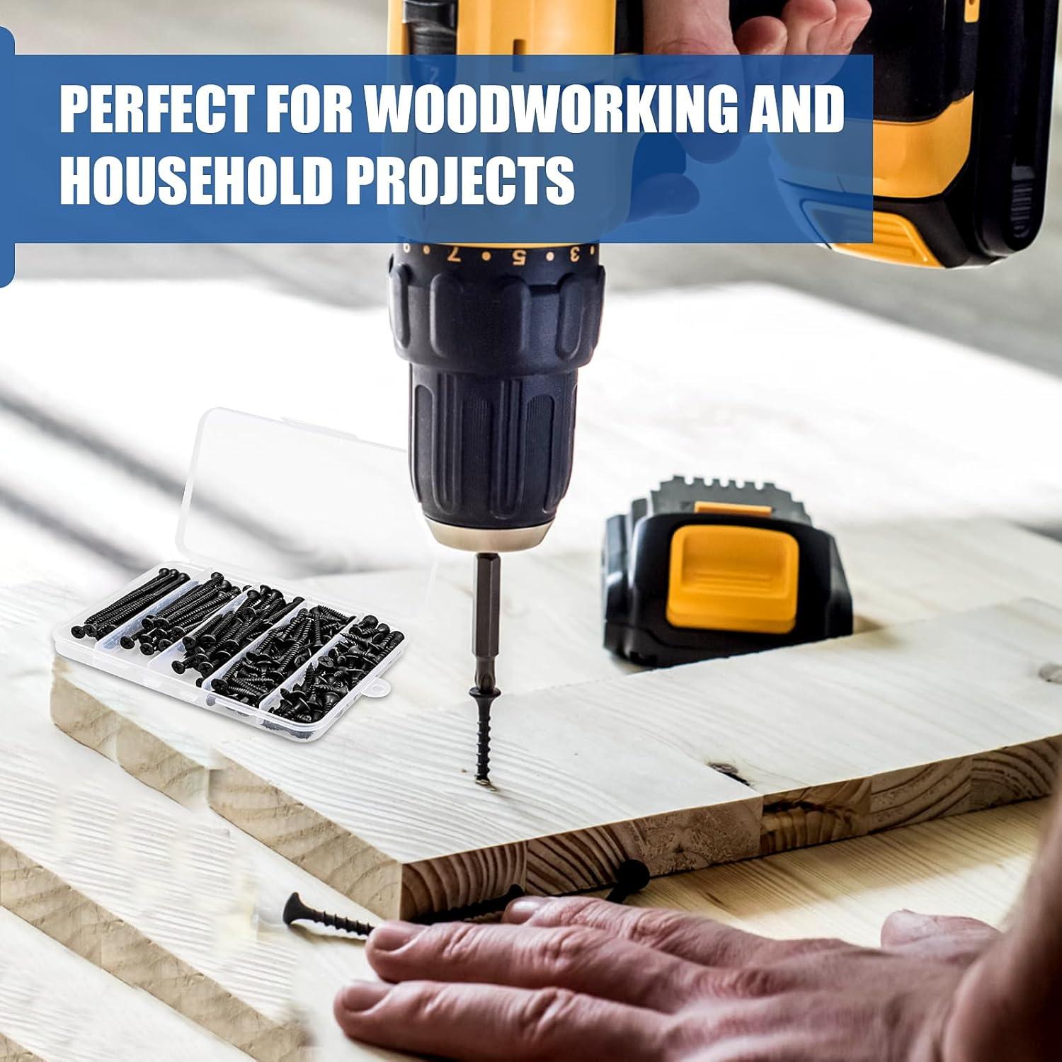 Kit de Tornillos de Madera FVOLREM 168 PCS Acero al Carbono