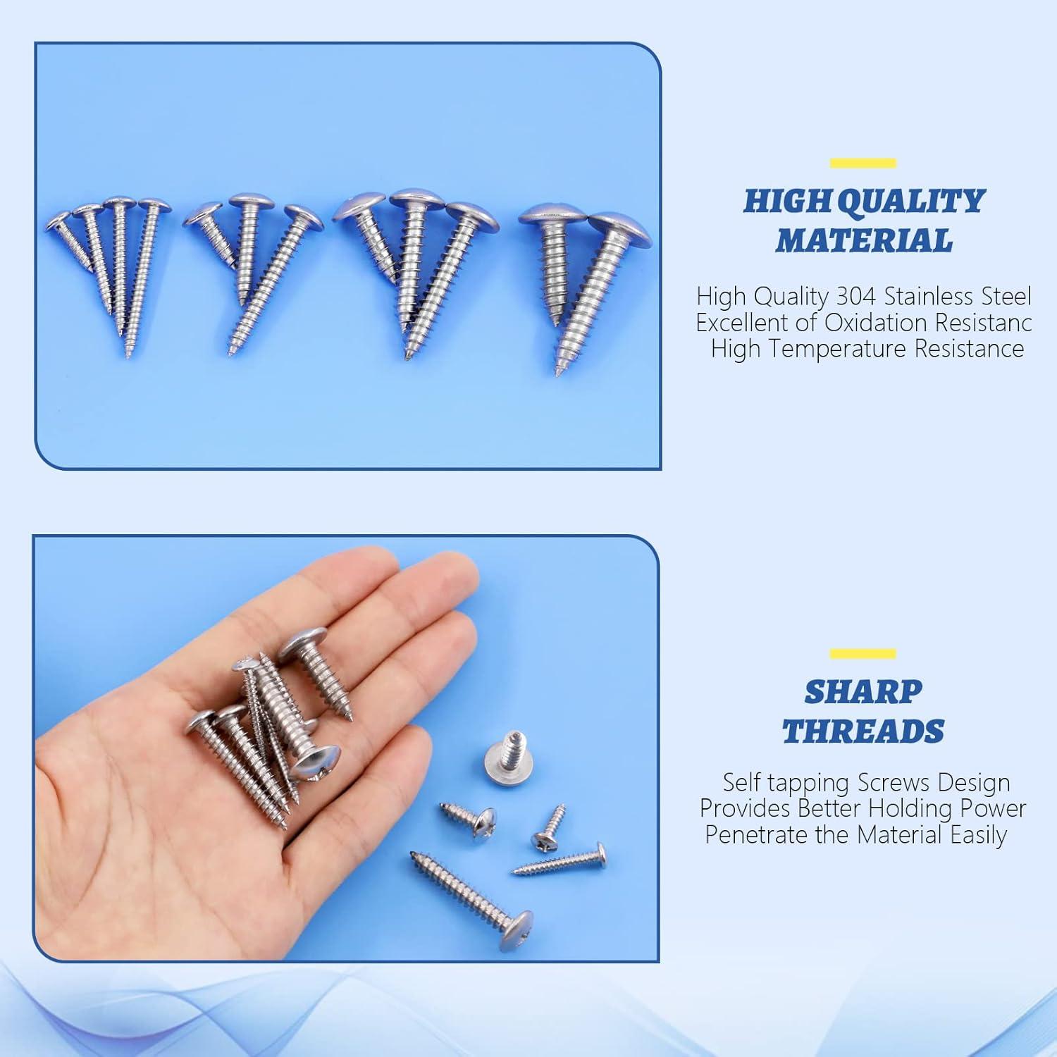 Kit de Tornillos Autoperforantes Glarks 250pcs Acero Inoxidable