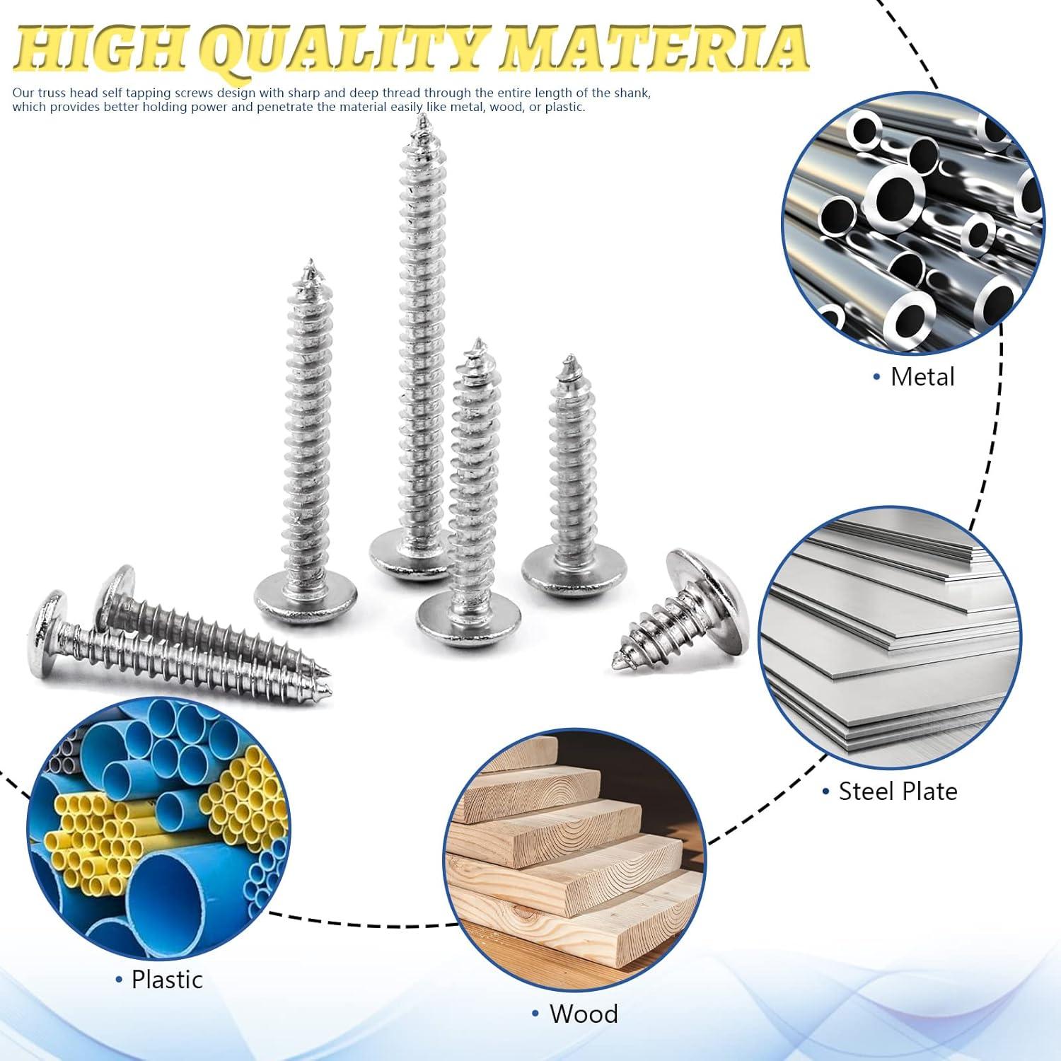 Kit de Tornillos Autoperforantes Glarks 250pcs Acero Inoxidable