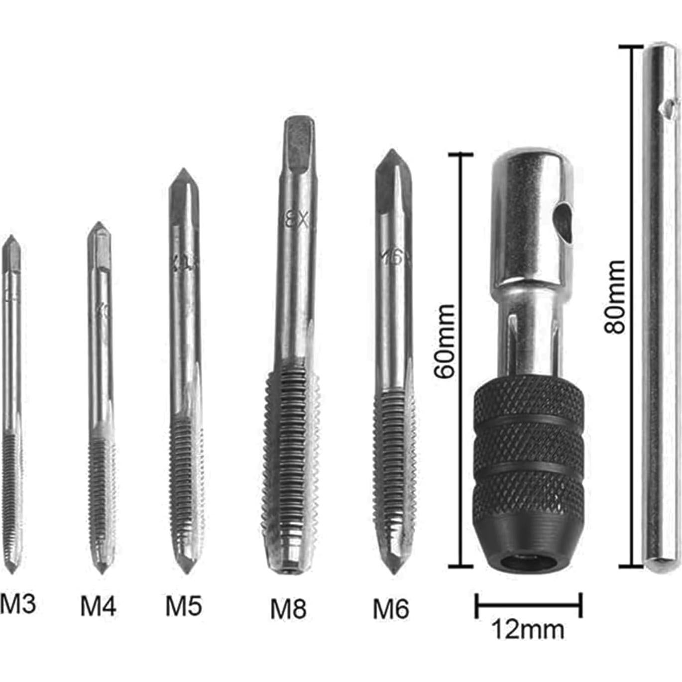 Juego de Brocas de Rosca TAODAN 6PCS M3-M8 para Bicicletas