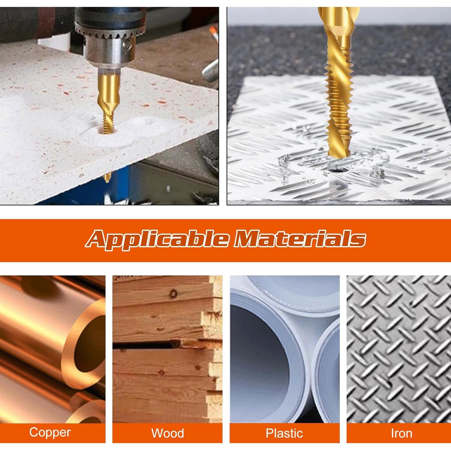 Juego de Brocas y Machos HSS Titanio OCR 13 Piezas