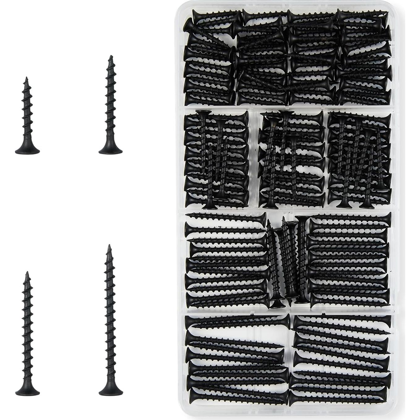 Tornillos de Madera Negros Sanfeng 166 Piezas Autoperforantes