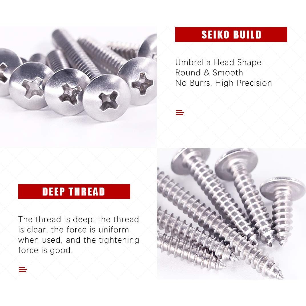 Kit de Tornillos Autoperforantes Hilitchi 240 Pcs Acero Inoxidable