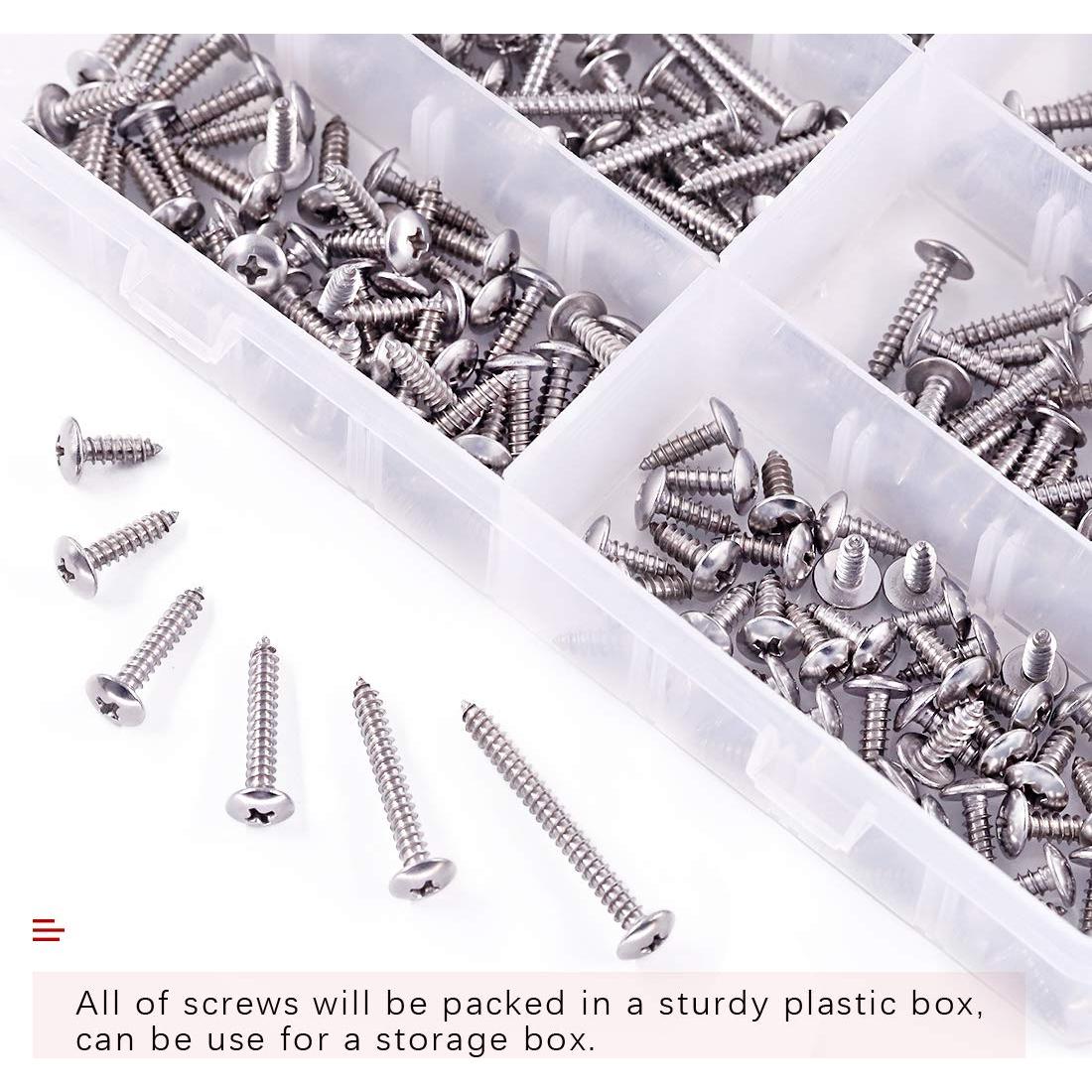 Kit de Tornillos Autoperforantes Hilitchi 240 Pcs Acero Inoxidable