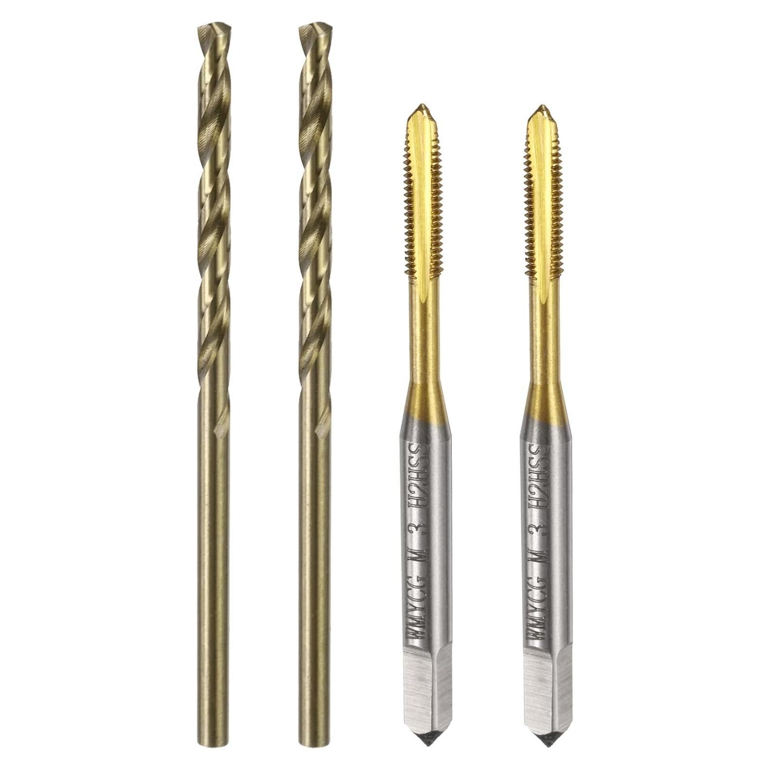 Juego de Brocas y Machos Métricos uxcell M3 x 0.5 y 2.5mm