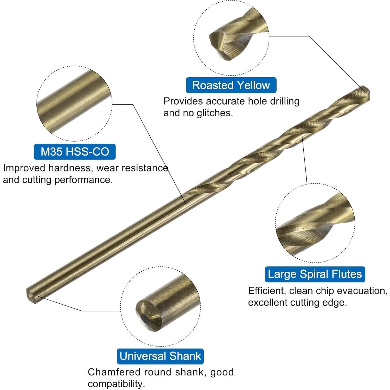 Juego de Brocas y Machos Métricos uxcell M3 x 0.5 y 2.5mm