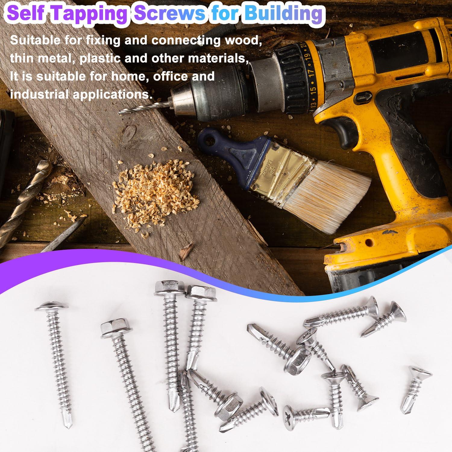 Tornillos Autoperforantes de Acero Inoxidable mxuteuk 440PCS