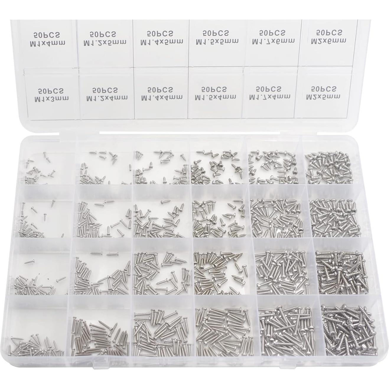 Kit de Surtido de Tornillos Autoperforantes HVAZI 1200PCS