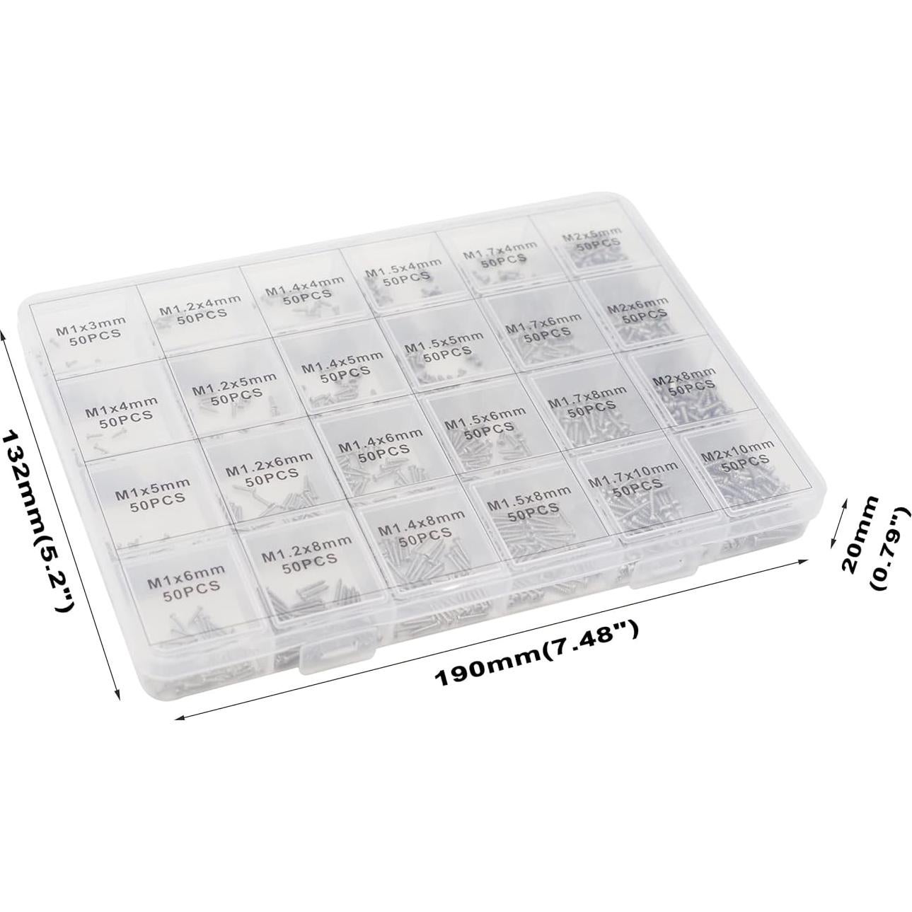 Kit de Surtido de Tornillos Autoperforantes HVAZI 1200PCS