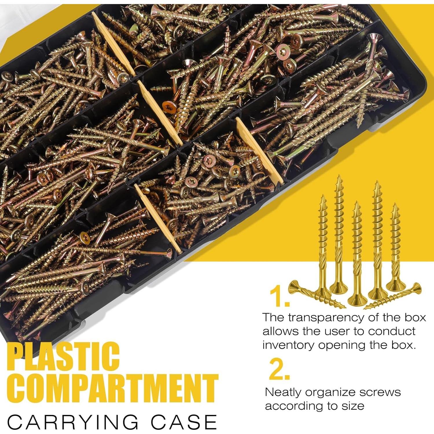 Kit de Tornillos de Madera Bonost 450 Piezas Variados