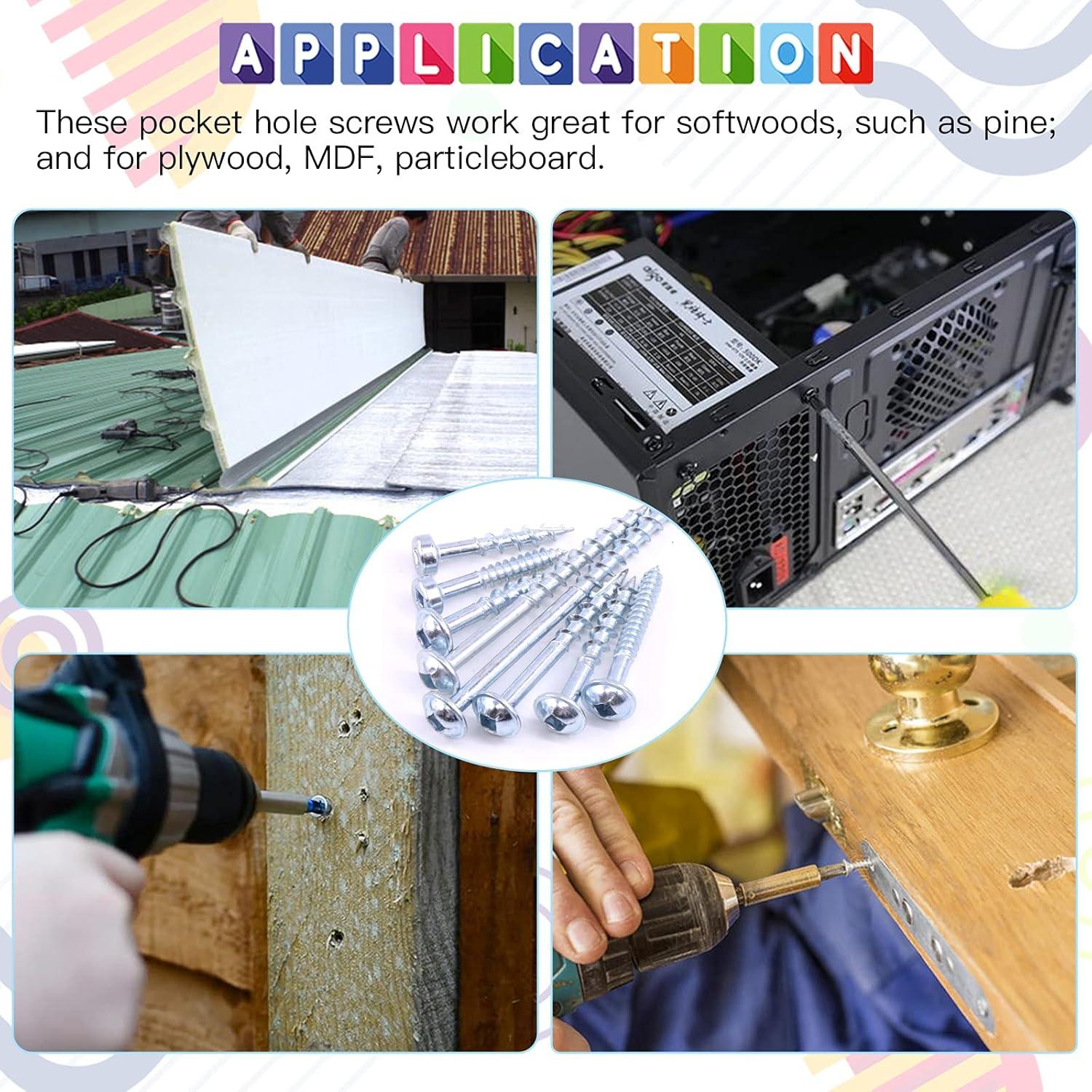 Conjunto de Tornillos Autoperforantes Glarks 160Pcs #8 Rosca Gruesa