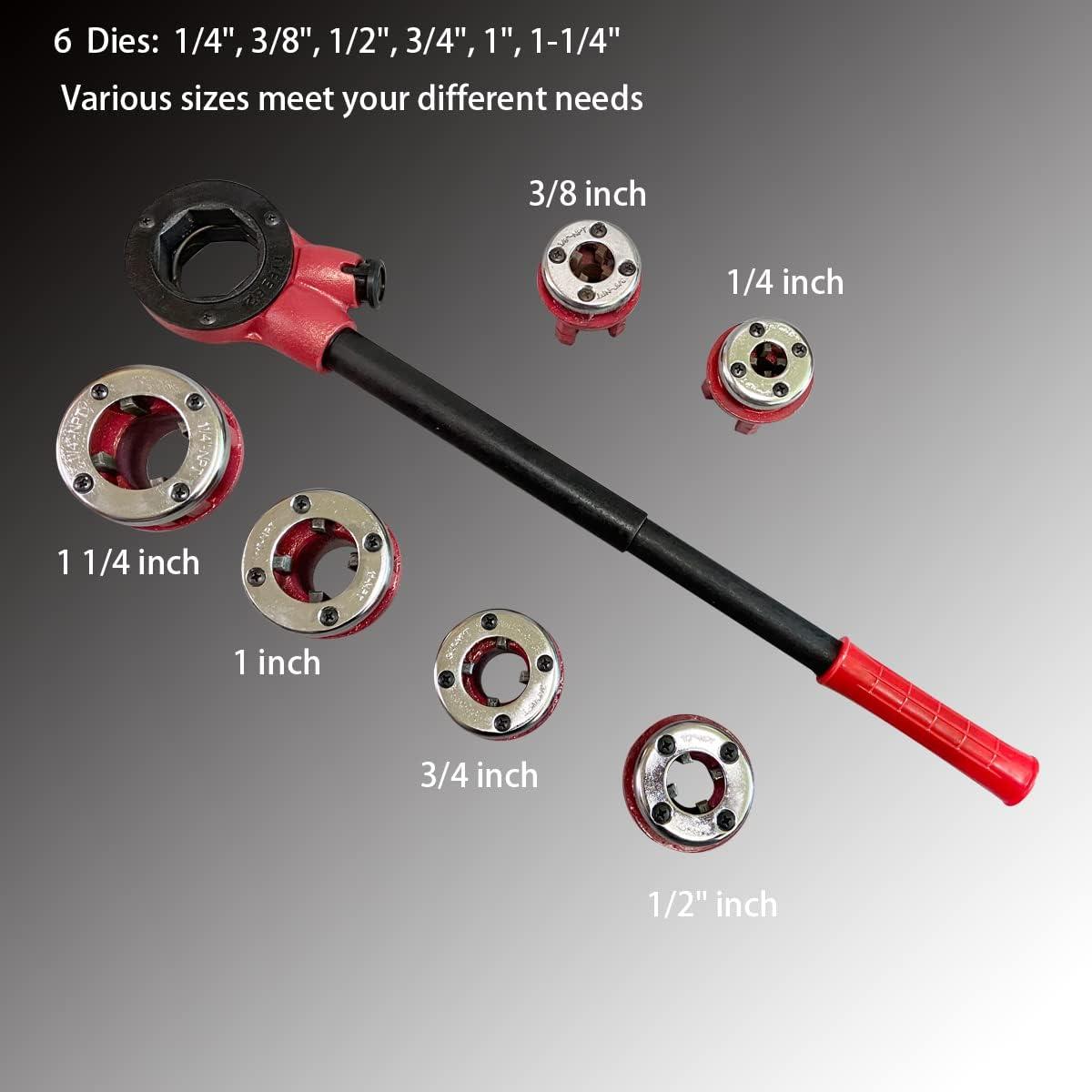 Kit de Roscas para Tuberías Suprwin 6 Cabezas 0.64 a 3.18 cm