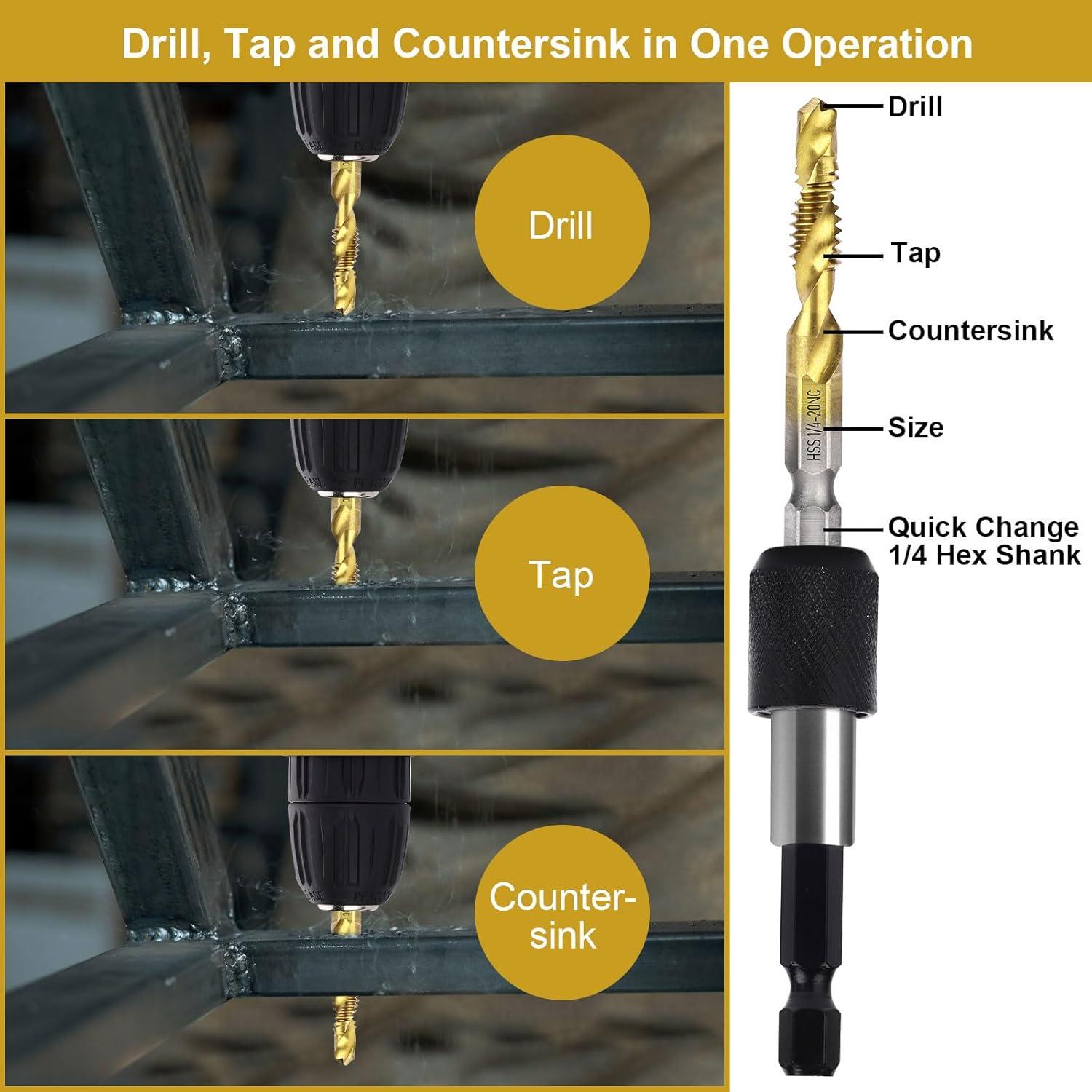 Juego de Brocas y Machos Valkynos 13 Piezas SAE y Métricas