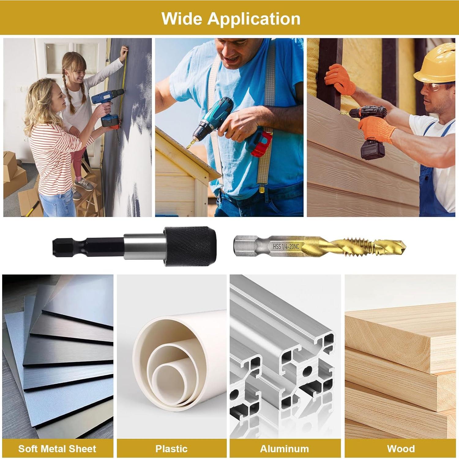 Juego de Brocas y Machos Valkynos 13 Piezas SAE y Métricas