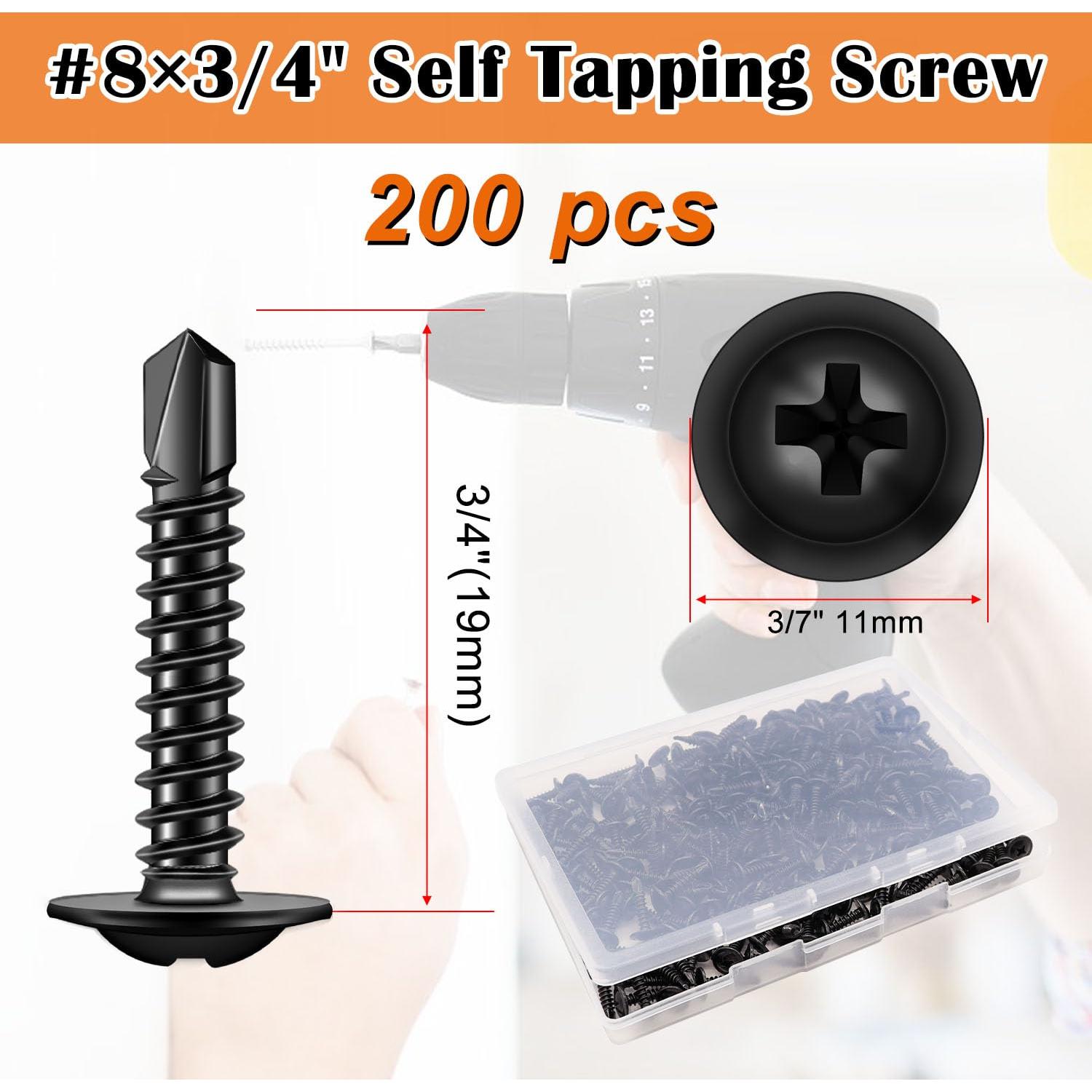 Tornillos Autoperforantes Weideer 200pcs #8x19mm Acero Inoxidable