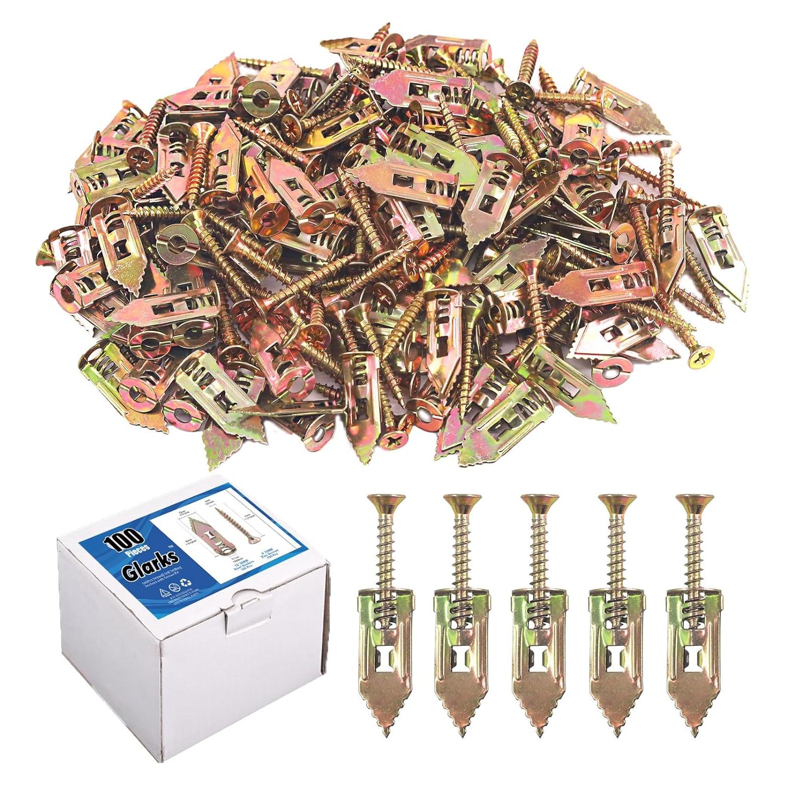 Anclajes para Paneles de Yeso Glarks 100 Pcs Acero al Carbono